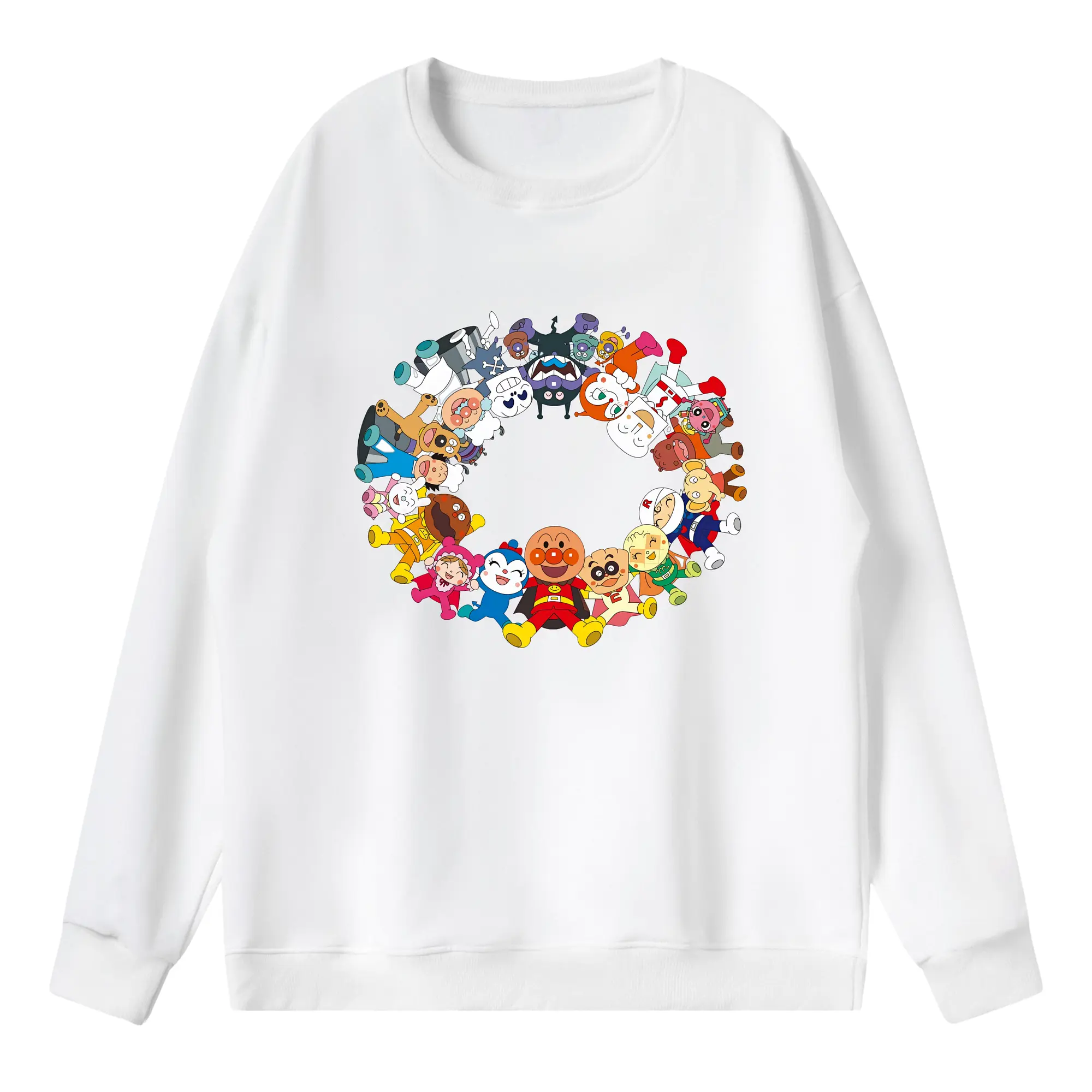 アンパンマン グッズ,アンパンマン - 薄手 クルーネック スウェット 裏毛260g · ポリエステル 春秋向け カジュアル 男女兼用 · トレーナー デイリー スポーツ 散歩に最適