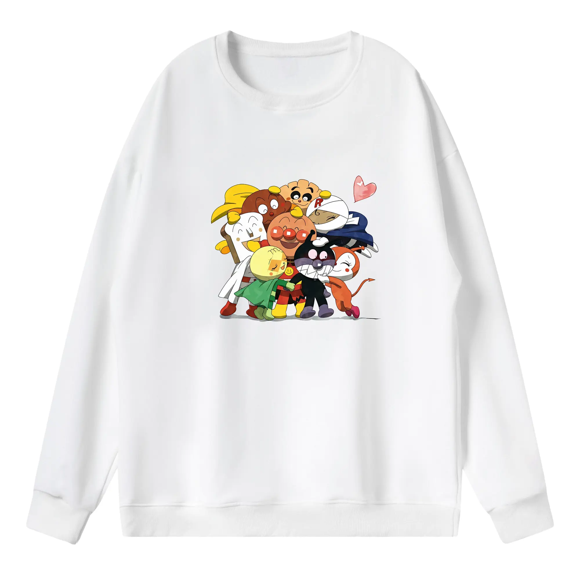 アンパンマン グッズ,アンパンマン - 薄手 クルーネック スウェット 裏毛260g · ポリエステル 春秋向け カジュアル 男女兼用 · トレーナー デイリー スポーツ 散歩に最適