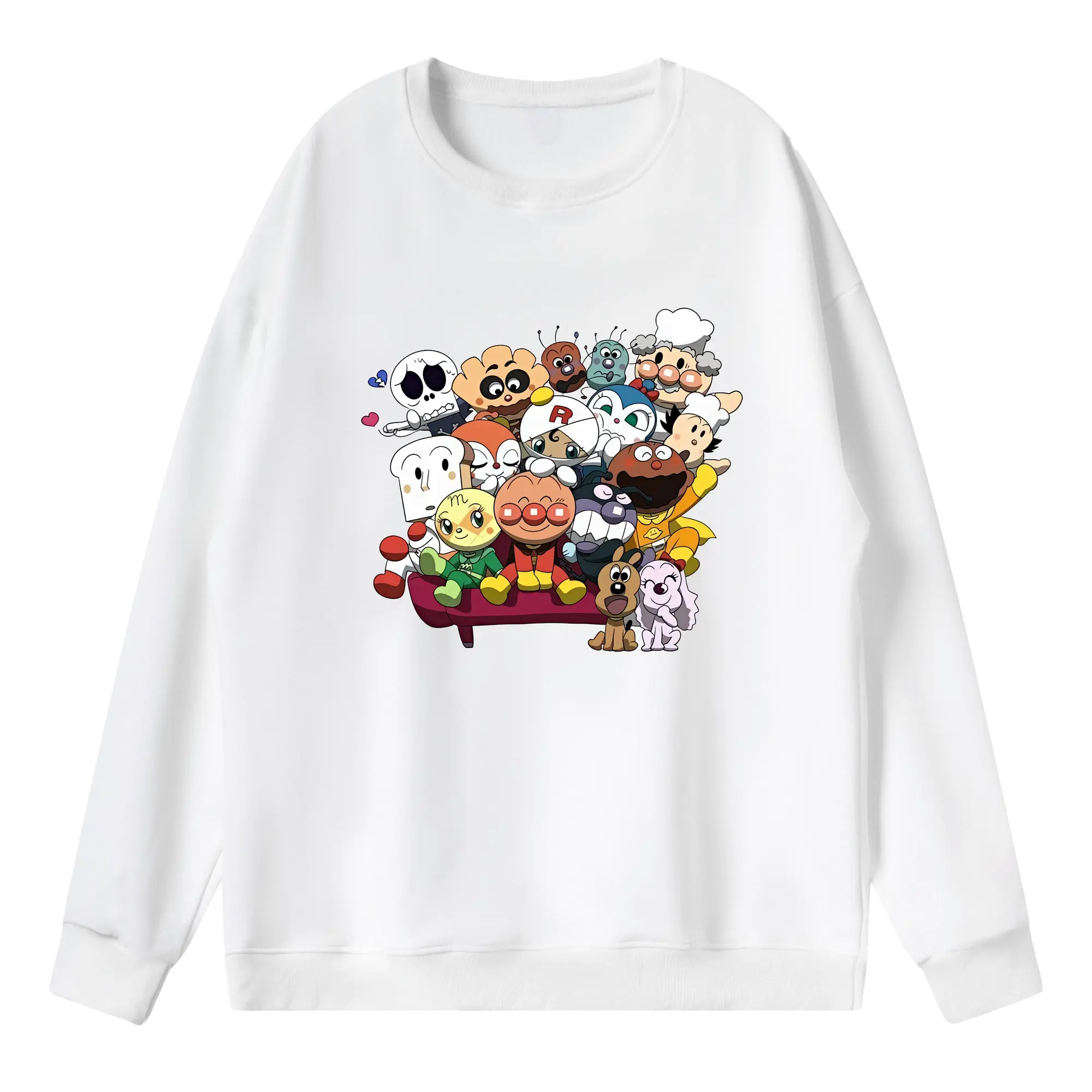 アンパンマン グッズ,アンパンマン - 薄手 クルーネック スウェット 裏毛260g · ポリエステル 春秋向け カジュアル 男女兼用 · トレーナー デイリー スポーツ 散歩に最適