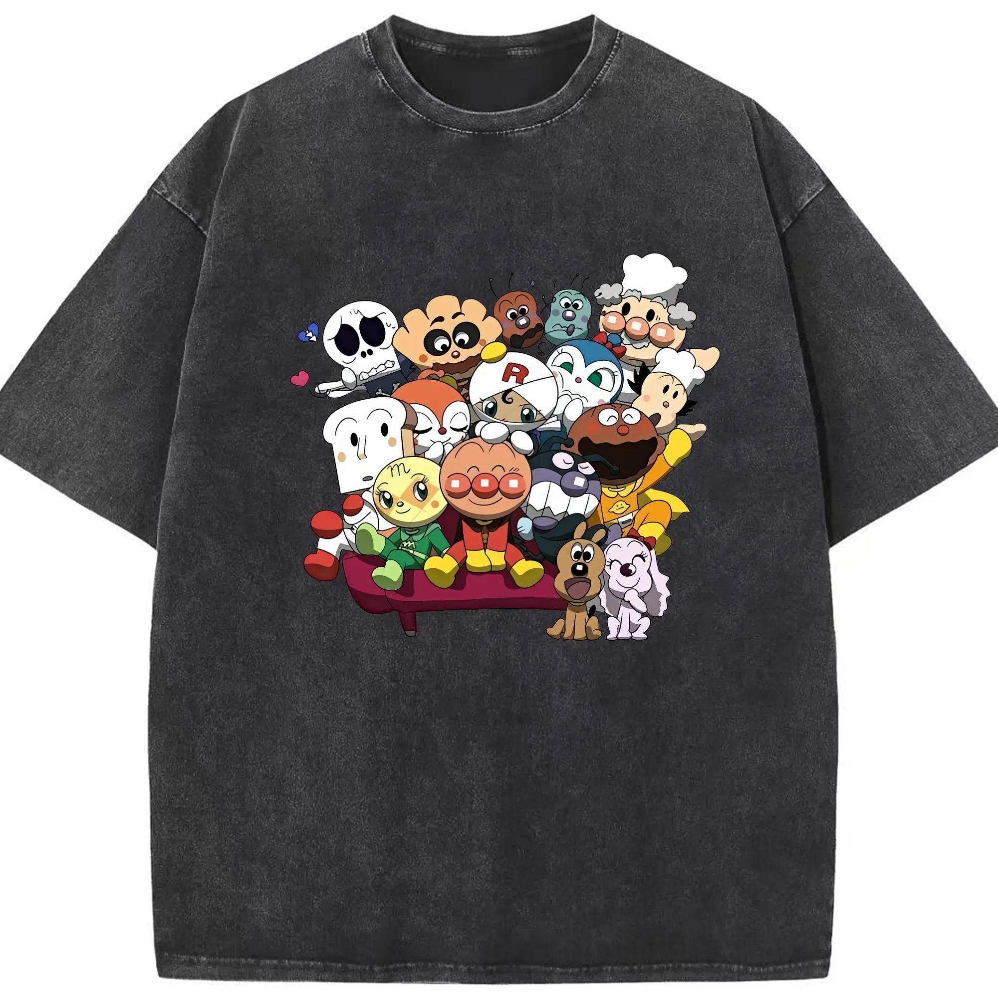 アンパンマン グッズ,アンパンマン - 綿100％ ヴィンテージ風 半袖Tシャツ ・ フロントプリント ・ 柔らか肌触り ・ 通気性 快適 ・ スポーツ カジュアル 外出用