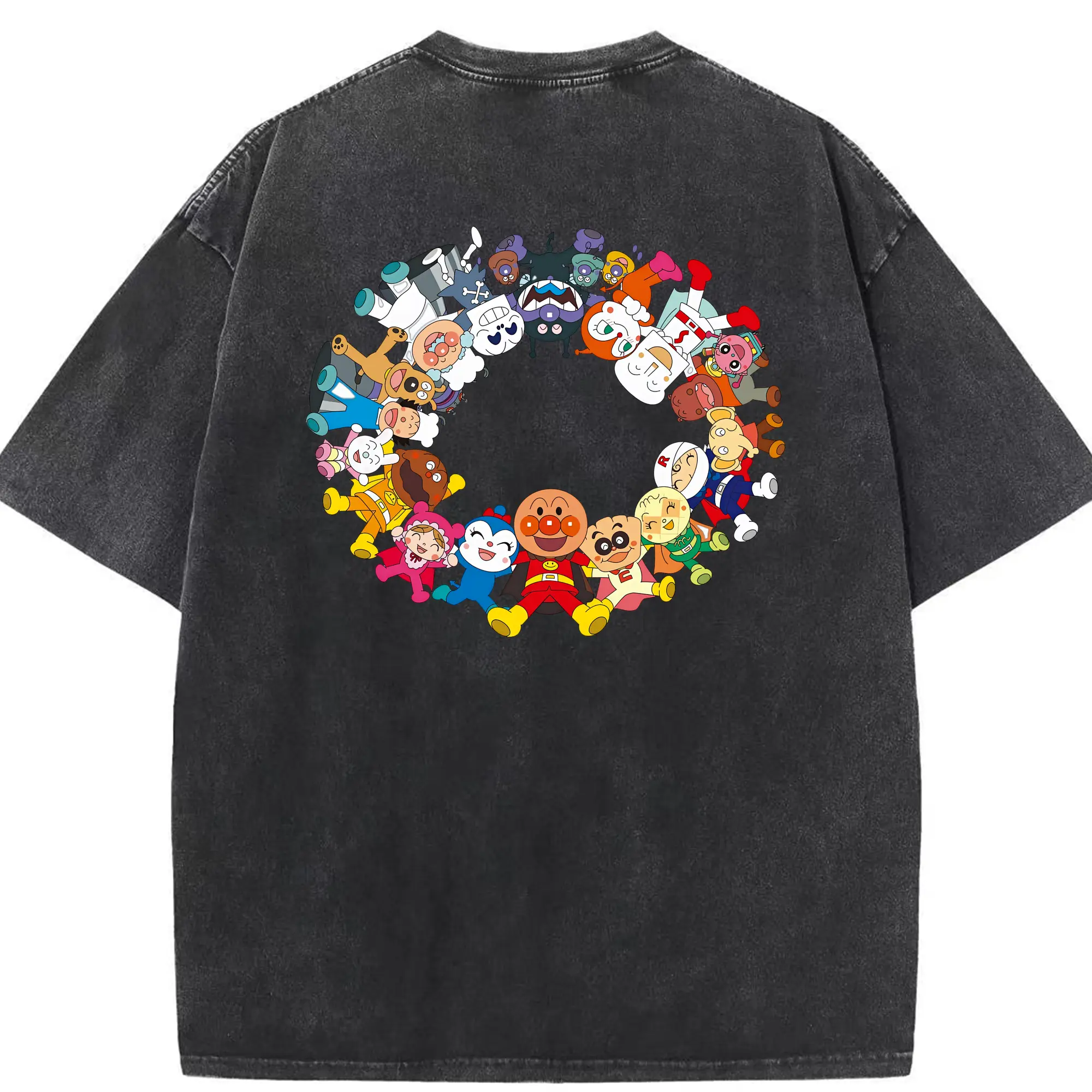 アンパンマン グッズ,アンパンマン - 綿100％ ヴィンテージ風 半袖Tシャツ ・ 背面プリント ・ 柔らか肌触り ・ 通気性 快適 ・ スポーツ カジュアル 外出用