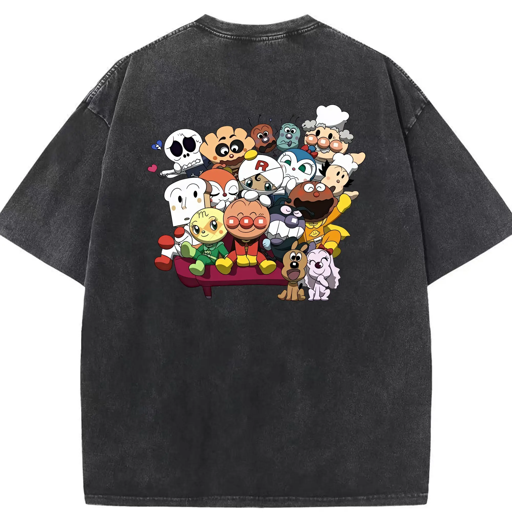 アンパンマン グッズ,アンパンマン - 綿100％ ヴィンテージ風 半袖Tシャツ ・ 背面プリント ・ 柔らか肌触り ・ 通気性 快適 ・ スポーツ カジュアル 外出用