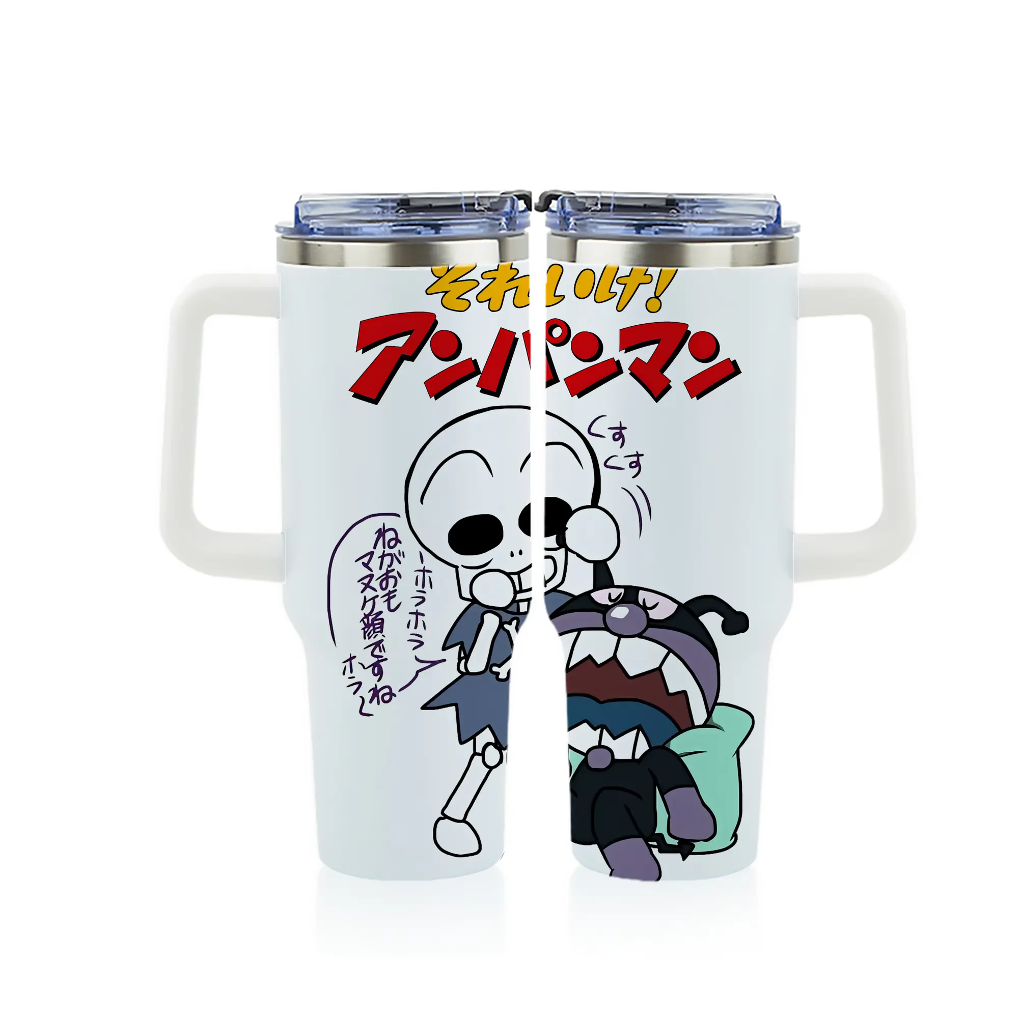 アンパンマン グッズ,ばいきんまん - 1200mL フルプリント車用タンブラー ・ 304ステンレス 内側 ・ 201ステンレス 外側 ・ 保温 保冷 ・ 通勤 ドライブ アウトドア用