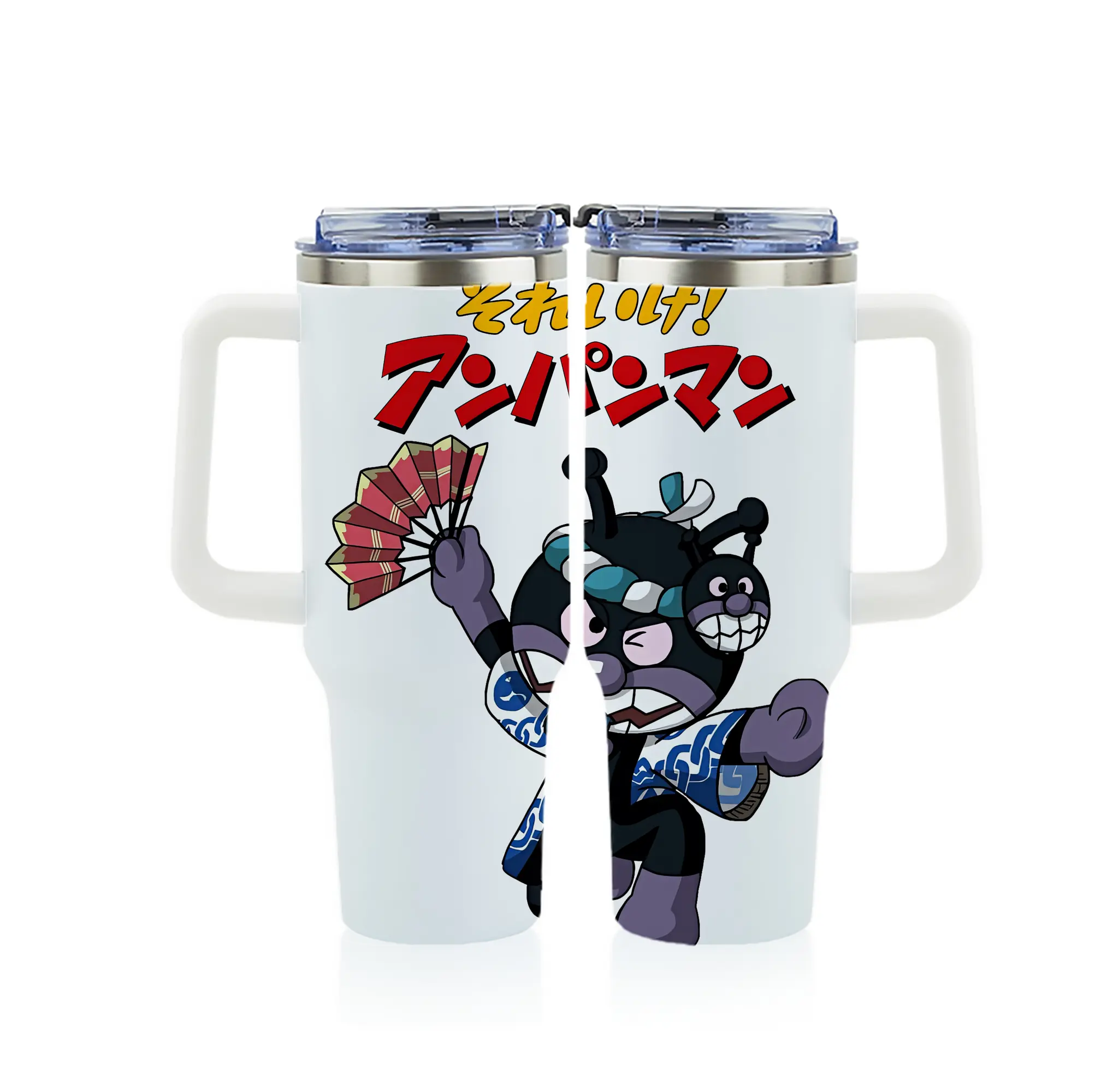 アンパンマン グッズ,ばいきんまん - 1200mL フルプリント車用タンブラー ・ 304ステンレス 内側 ・ 201ステンレス 外側 ・ 保温 保冷 ・ 通勤 ドライブ アウトドア用