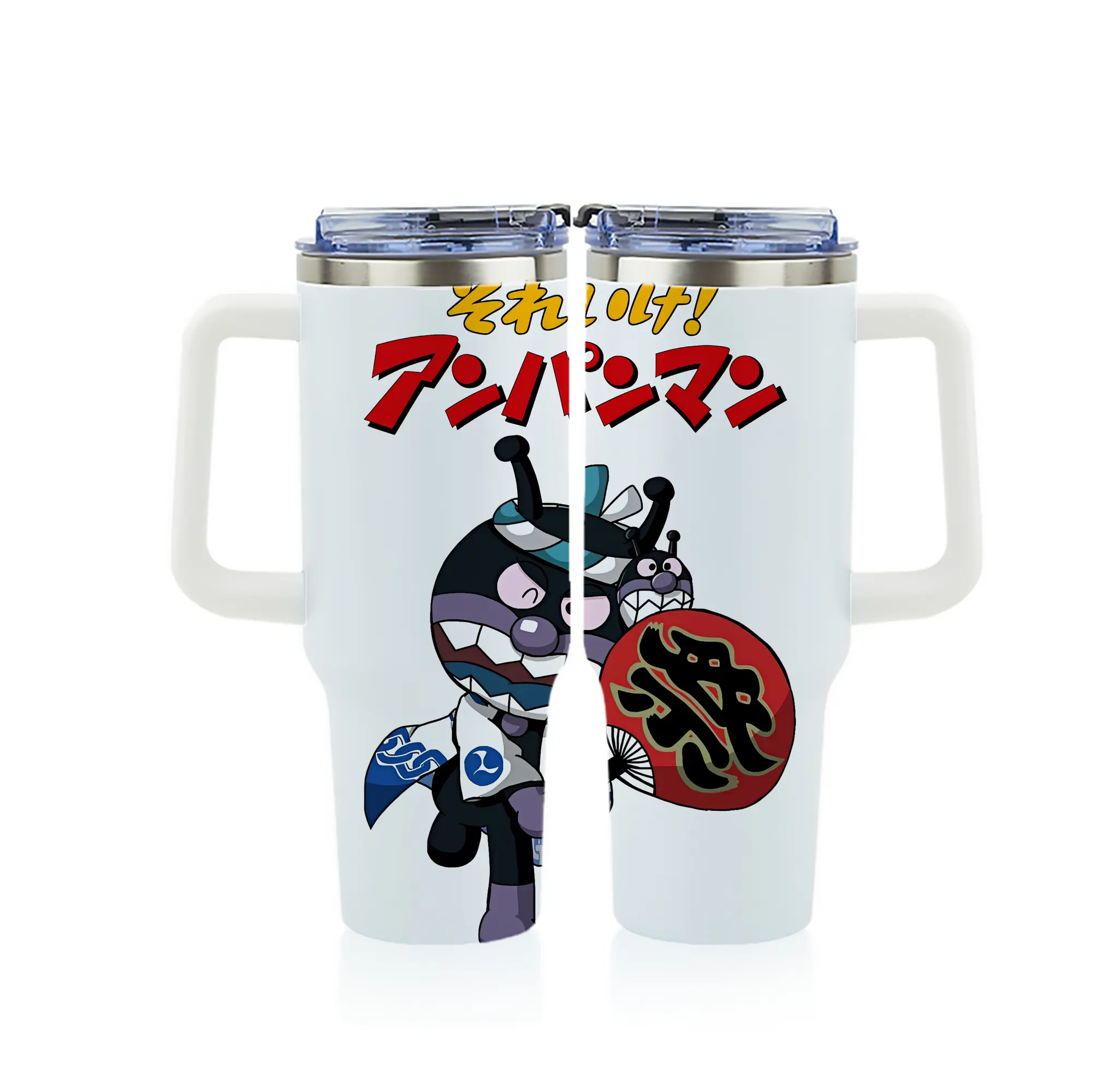 アンパンマン グッズ,ばいきんまん - 1200mL フルプリント車用タンブラー ・ 304ステンレス 内側 ・ 201ステンレス 外側 ・ 保温 保冷 ・ 通勤 ドライブ アウトドア用