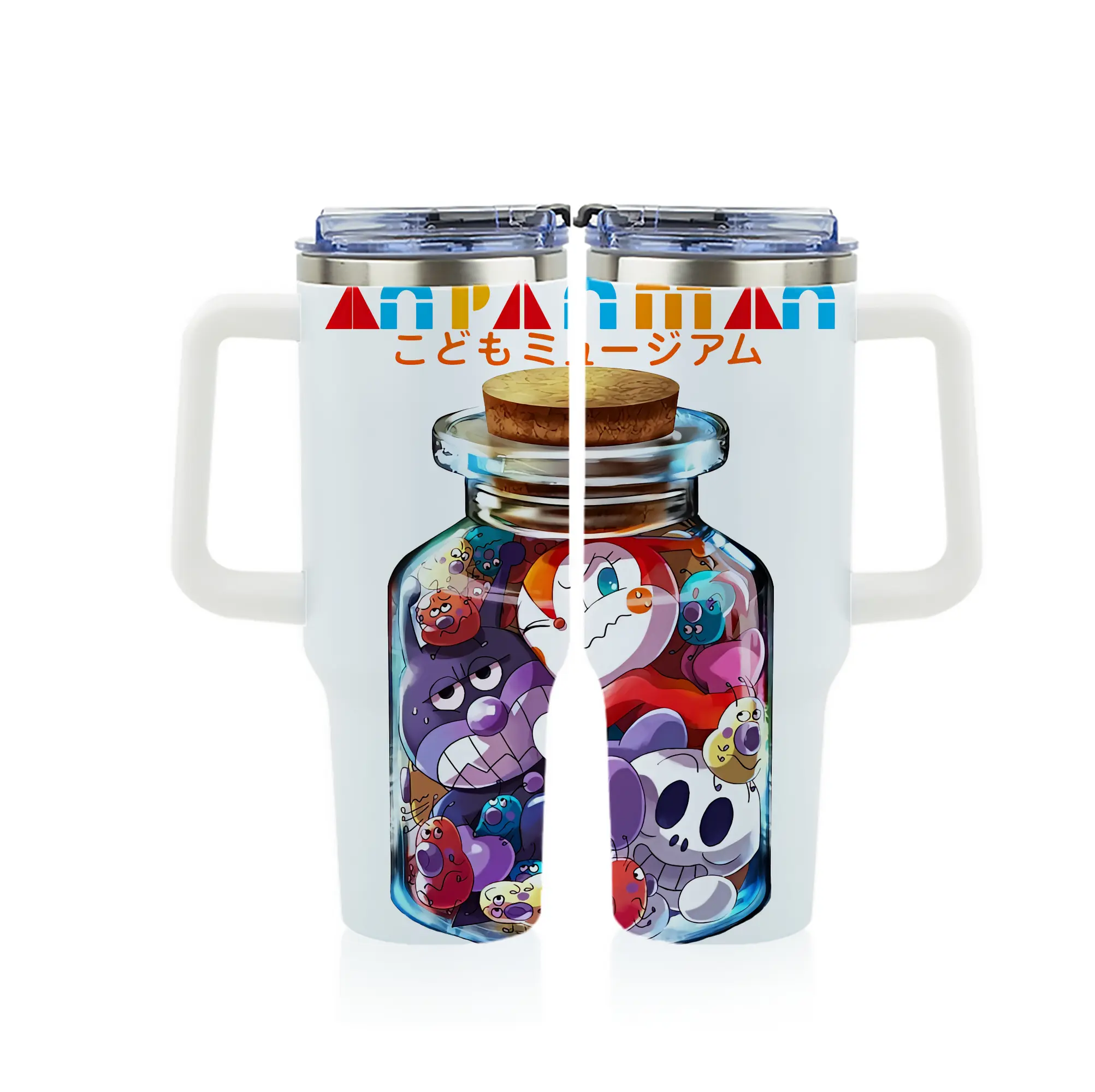 アンパンマン グッズ,ばいきんまん - 1200mL フルプリント車用タンブラー ・ 304ステンレス 内側 ・ 201ステンレス 外側 ・ 保温 保冷 ・ 通勤 ドライブ アウトドア用