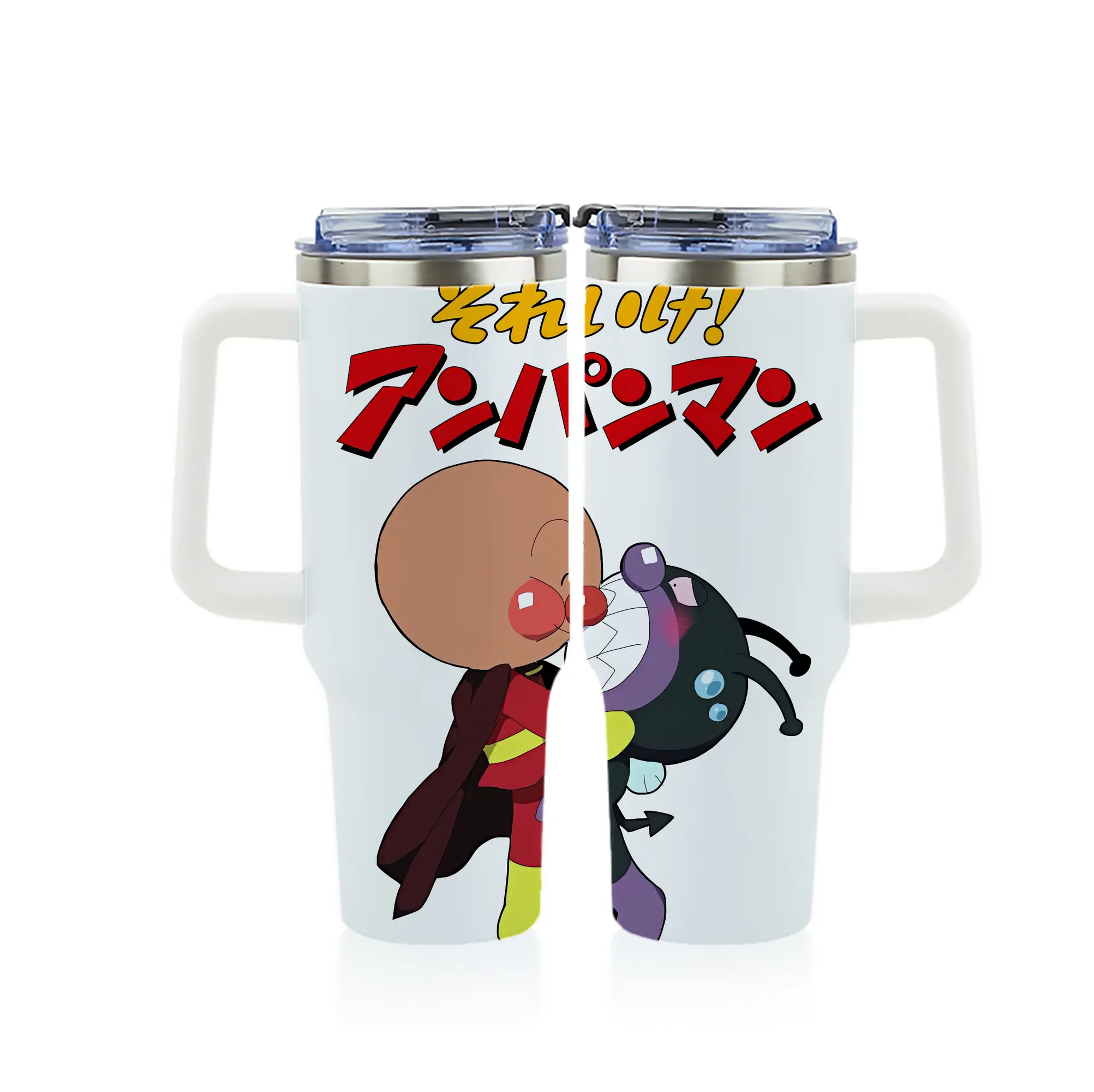 アンパンマン グッズ,ばいきんまん - 1200mL フルプリント車用タンブラー ・ 304ステンレス 内側 ・ 201ステンレス 外側 ・ 保温 保冷 ・ 通勤 ドライブ アウトドア用