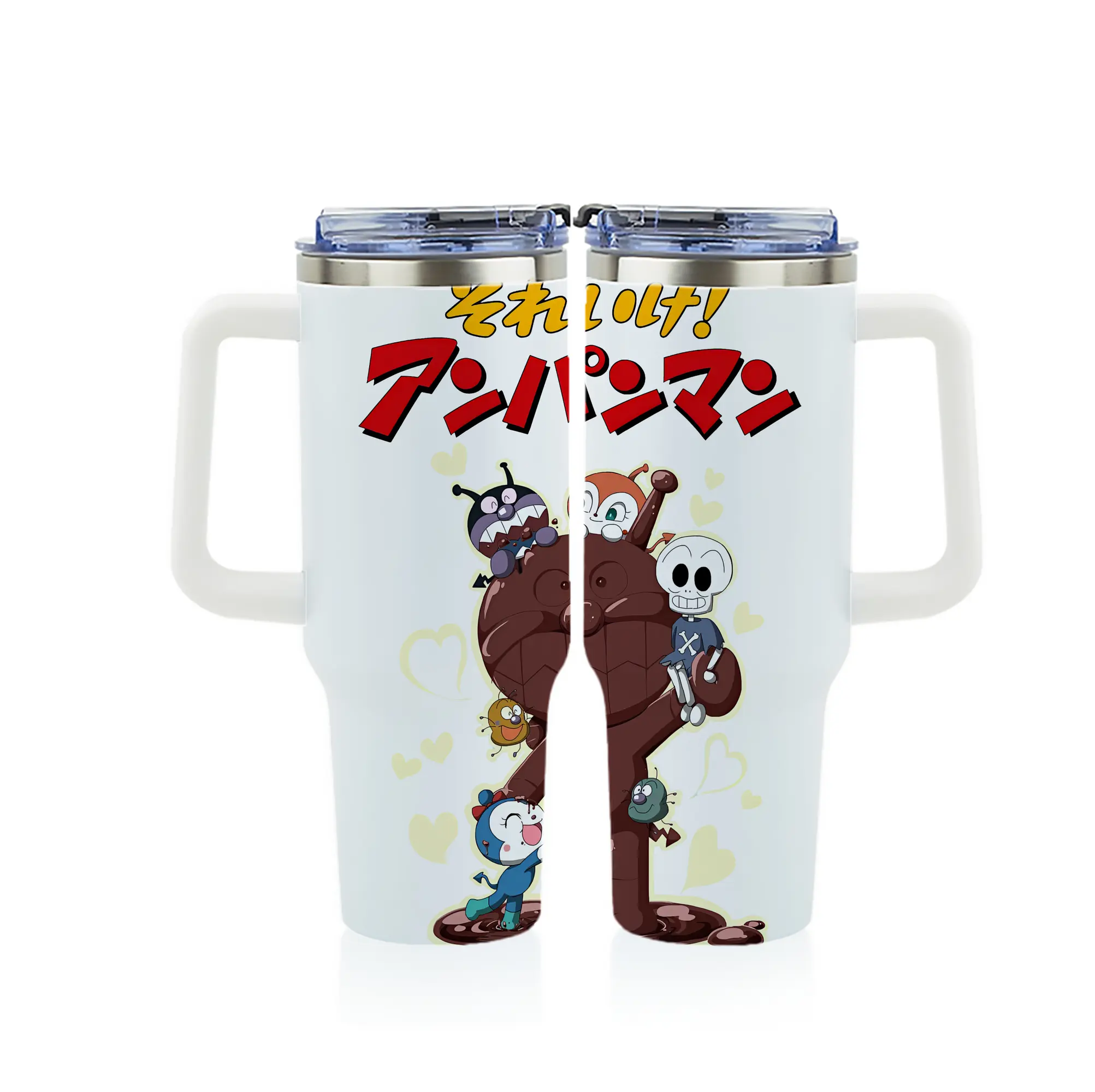 アンパンマン グッズ,ばいきんまん - 1200mL フルプリント車用タンブラー ・ 304ステンレス 内側 ・ 201ステンレス 外側 ・ 保温 保冷 ・ 通勤 ドライブ アウトドア用