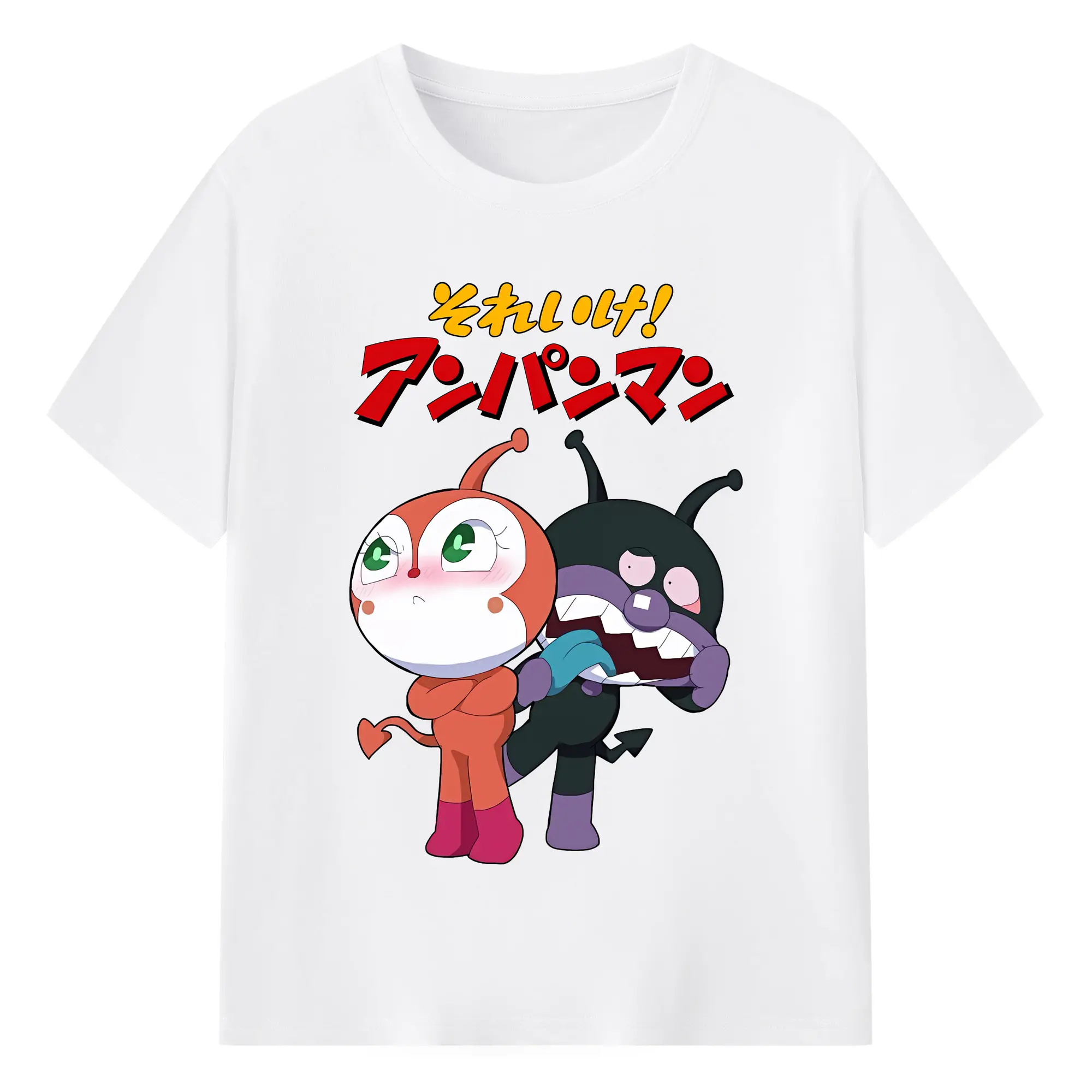 アンパンマン グッズ,ばいきんまん - 綿100％ 半袖Tシャツ ・ フロントプリント ・ 快適 通気性 ・ 日常使い 散歩 スポーツ用