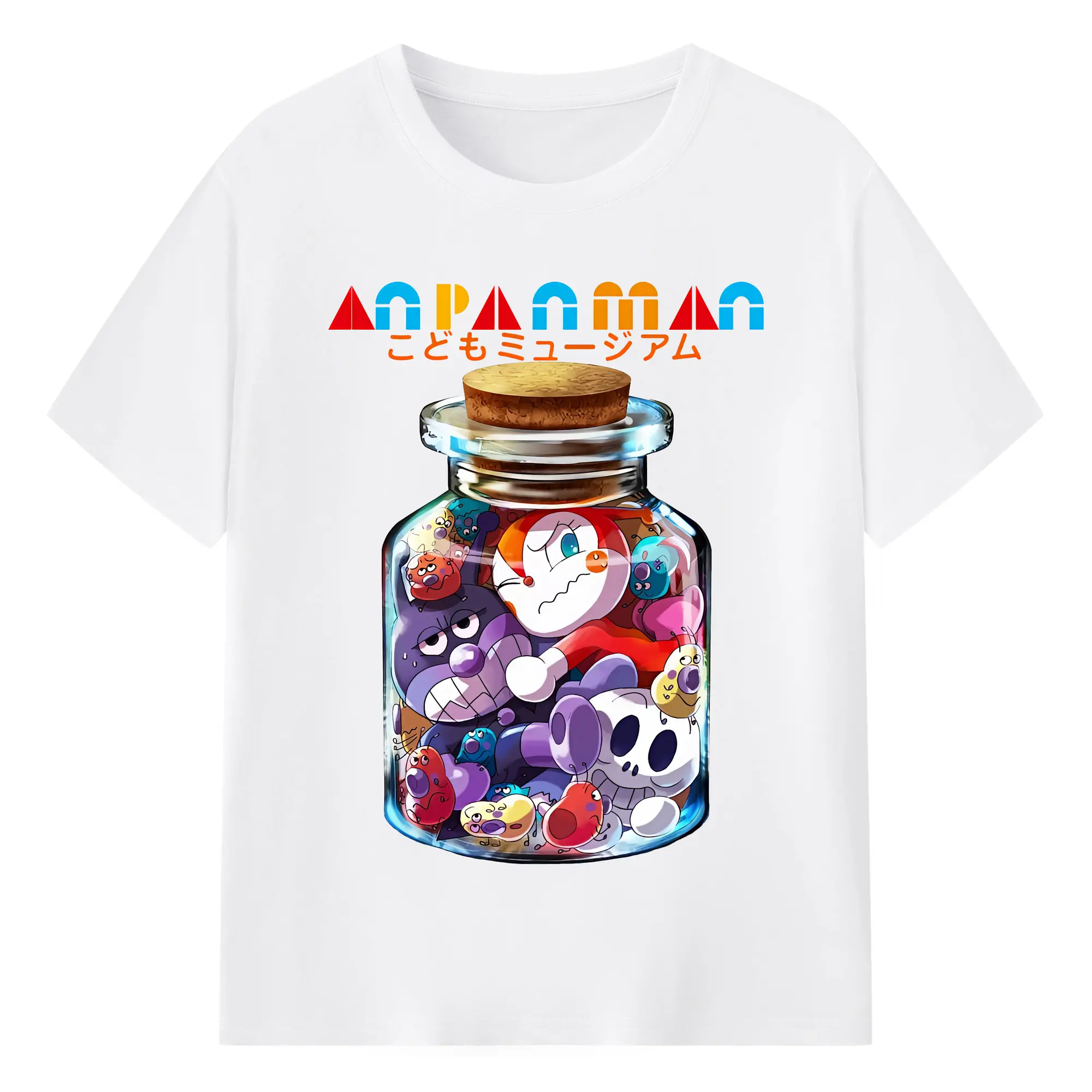 アンパンマン グッズ,ばいきんまん - 綿100％ 半袖Tシャツ ・ フロントプリント ・ 快適 通気性 ・ 日常使い 散歩 スポーツ用