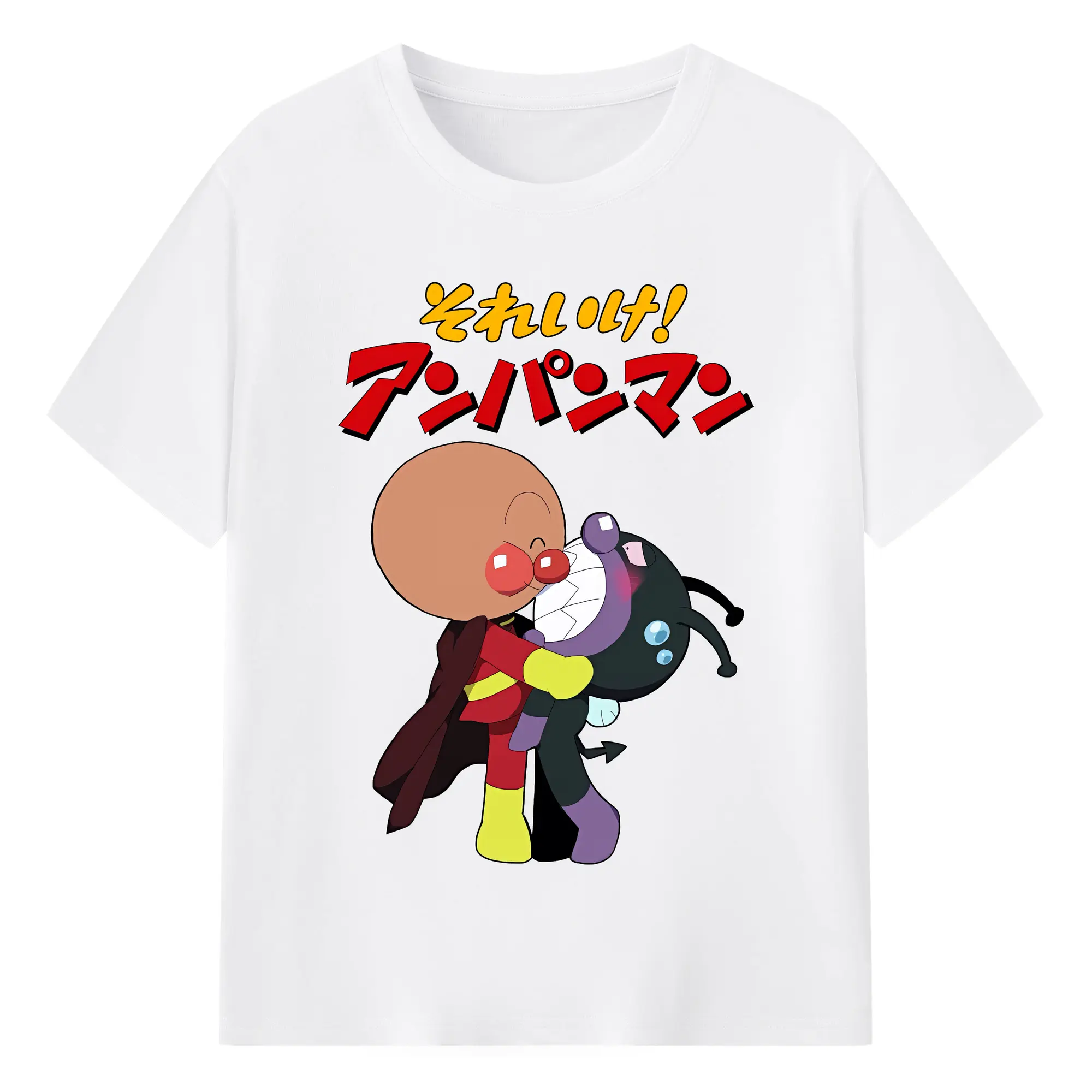 アンパンマン グッズ,ばいきんまん - 綿100％ 半袖Tシャツ ・ フロントプリント ・ 快適 通気性 ・ 日常使い 散歩 スポーツ用