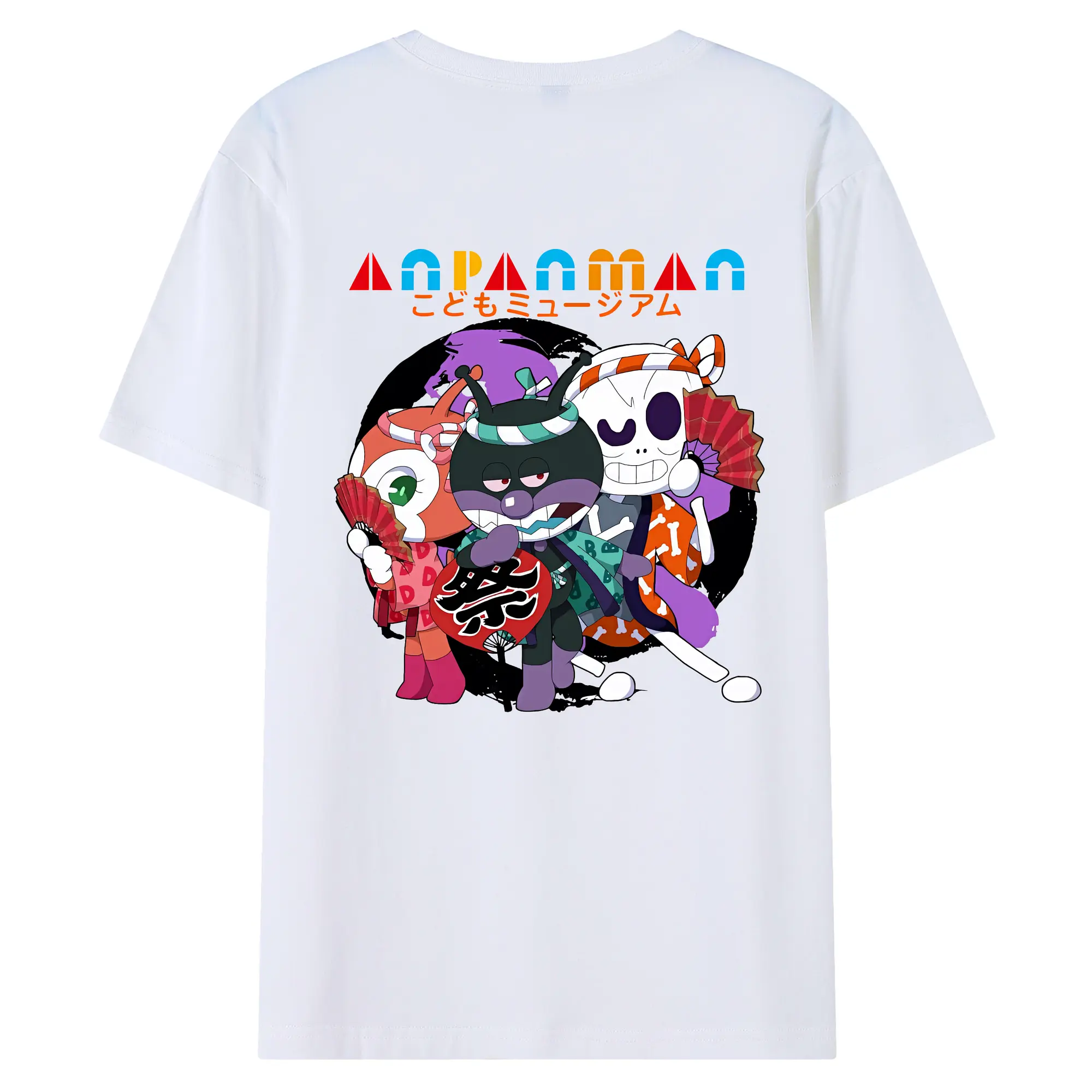 アンパンマン グッズ,ばいきんまん - 綿100％ 半袖Tシャツ ・ バックプリント ・ 快適 通気性 ・ 日常使い 散歩 スポーツ用