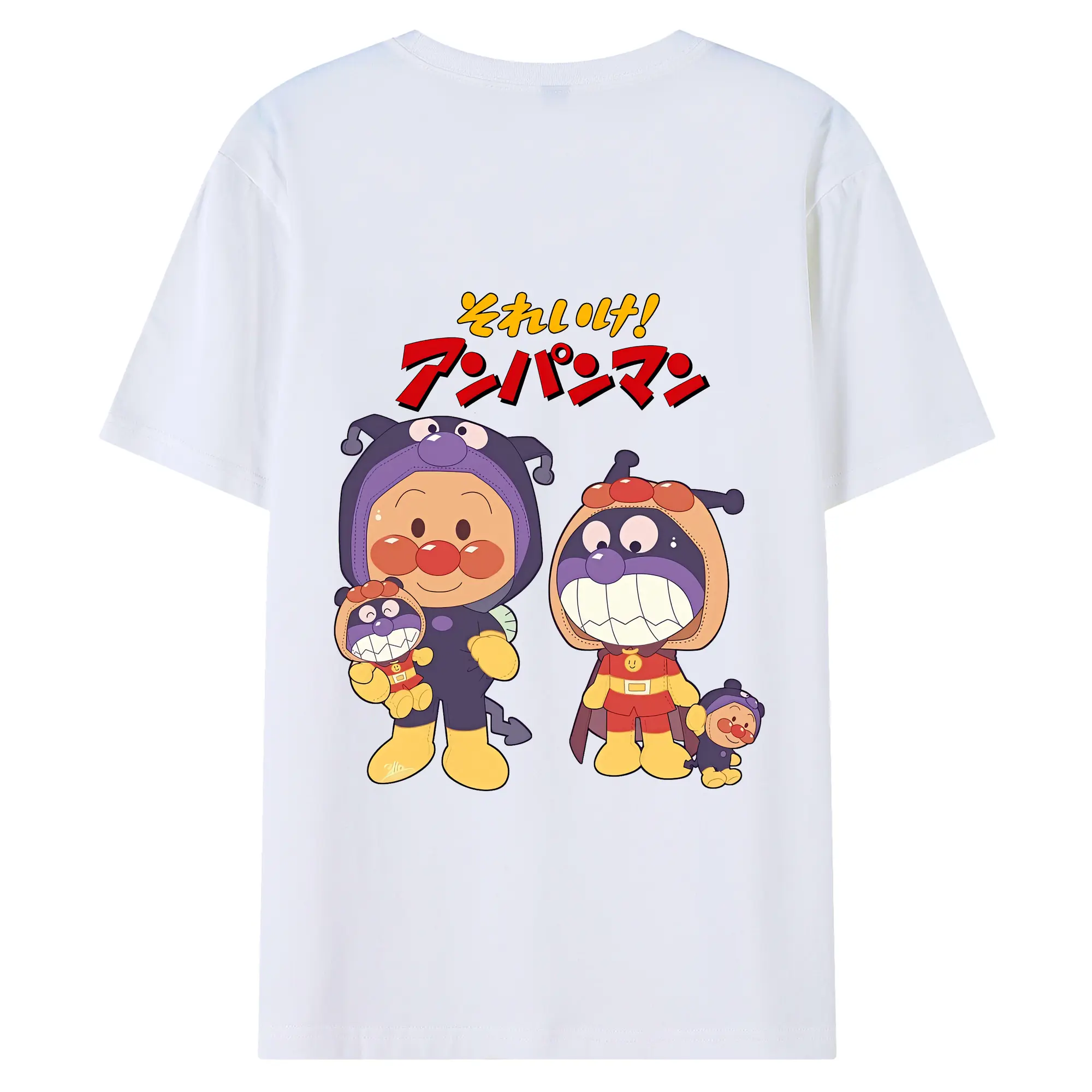 アンパンマン グッズ,ばいきんまん - 綿100％ 半袖Tシャツ ・ バックプリント ・ 快適 通気性 ・ 日常使い 散歩 スポーツ用