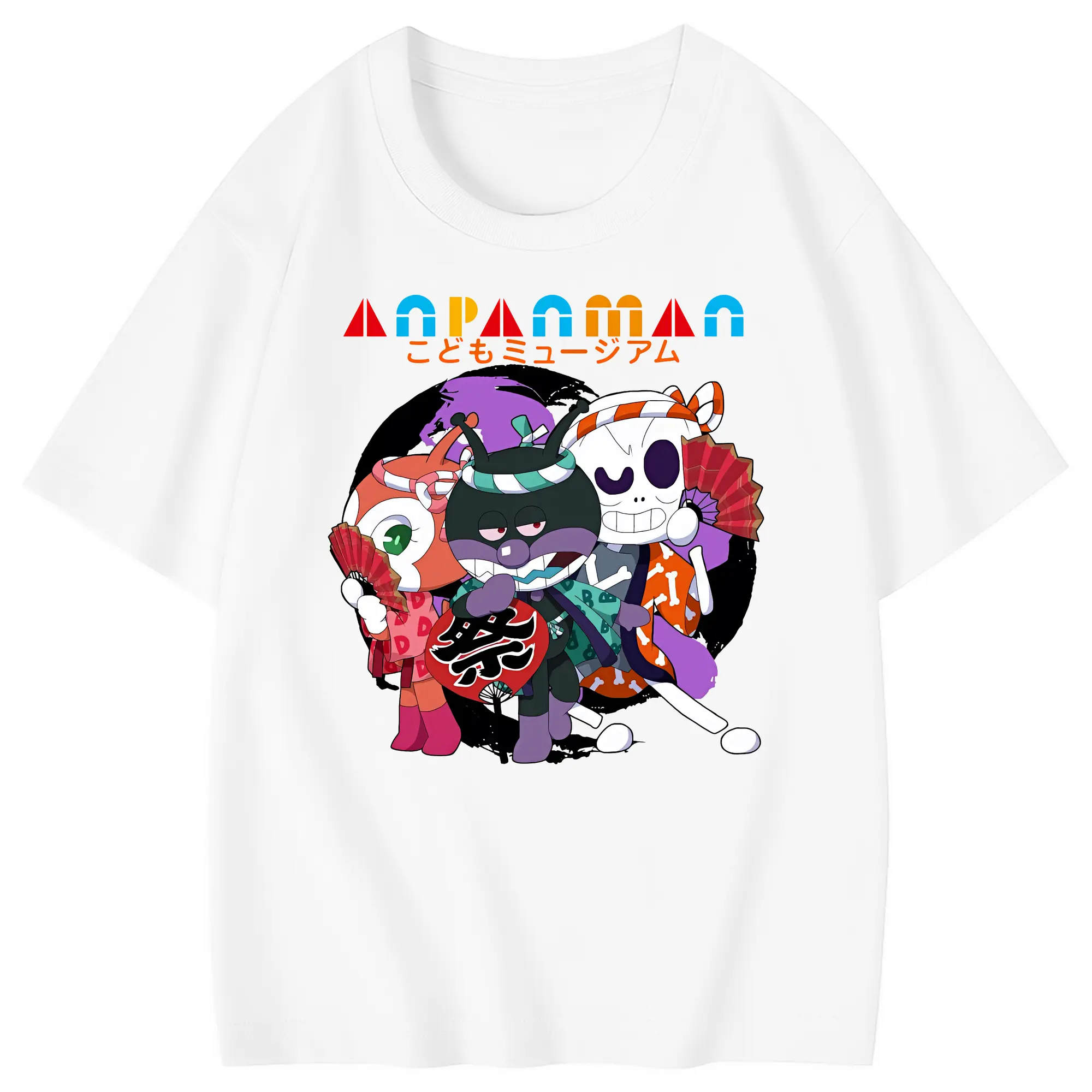 アンパンマン グッズ,ばいきんまん - 綿100％ キッズTシャツ ・ フロントプリント ・ 快適 通気性 ・ スポーツ カジュアル 散歩用