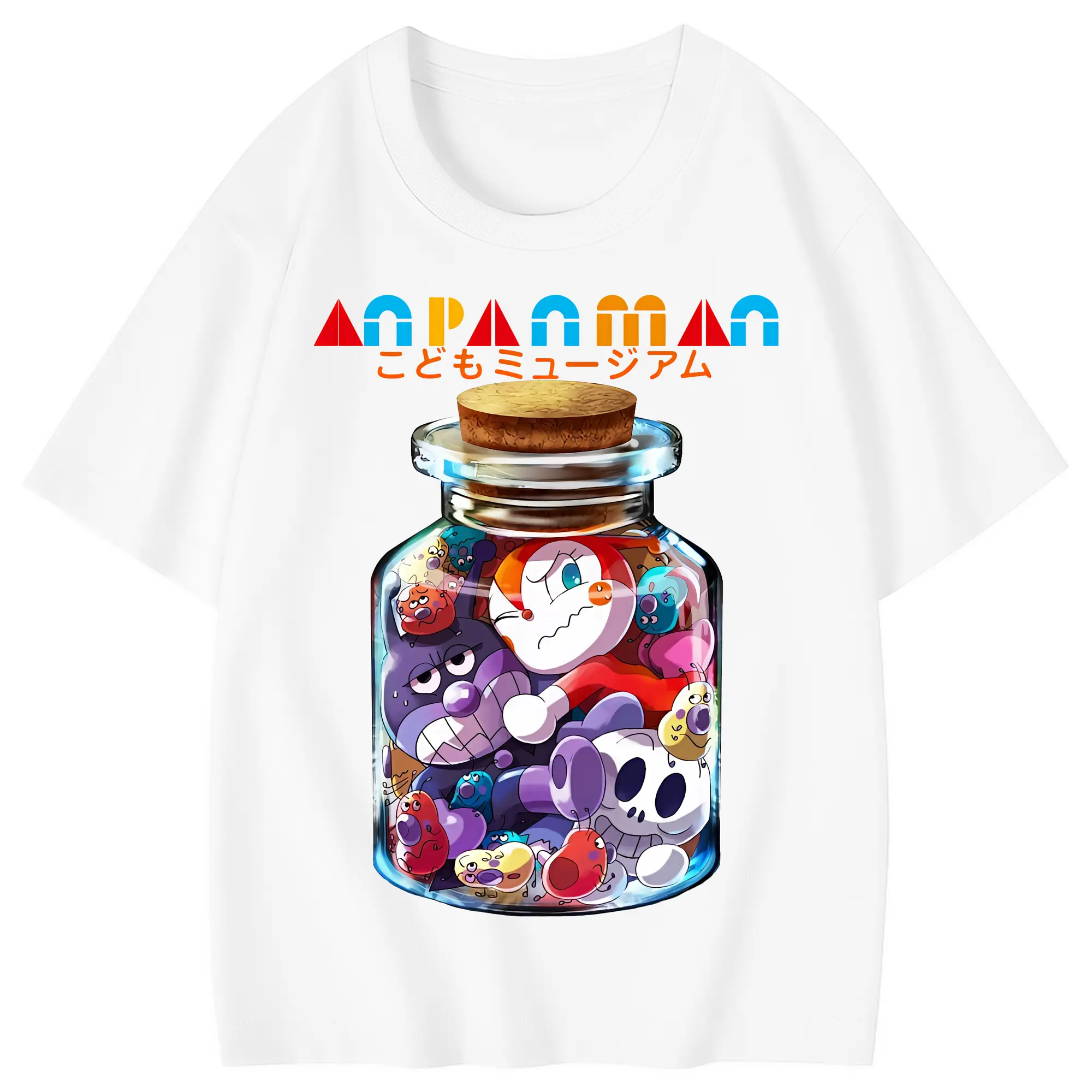 アンパンマン グッズ,ばいきんまん - 綿100％ キッズTシャツ ・ フロントプリント ・ 快適 通気性 ・ スポーツ カジュアル 散歩用