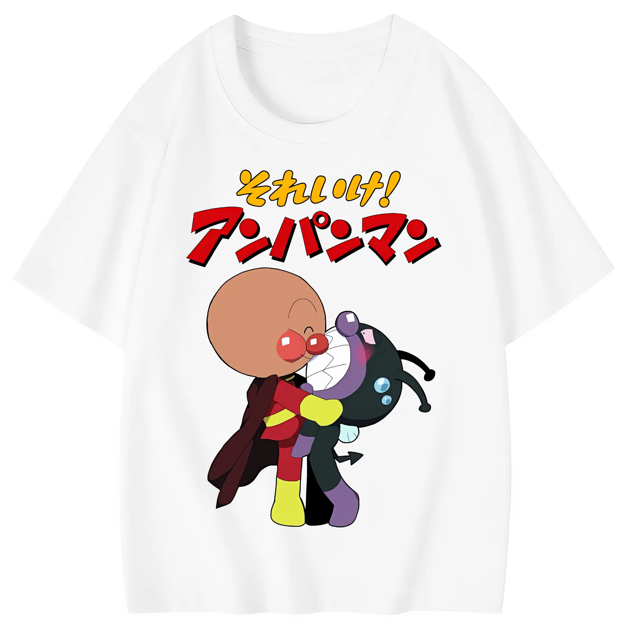 アンパンマン グッズ,ばいきんまん - 綿100％ キッズTシャツ ・ フロントプリント ・ 快適 通気性 ・ スポーツ カジュアル 散歩用