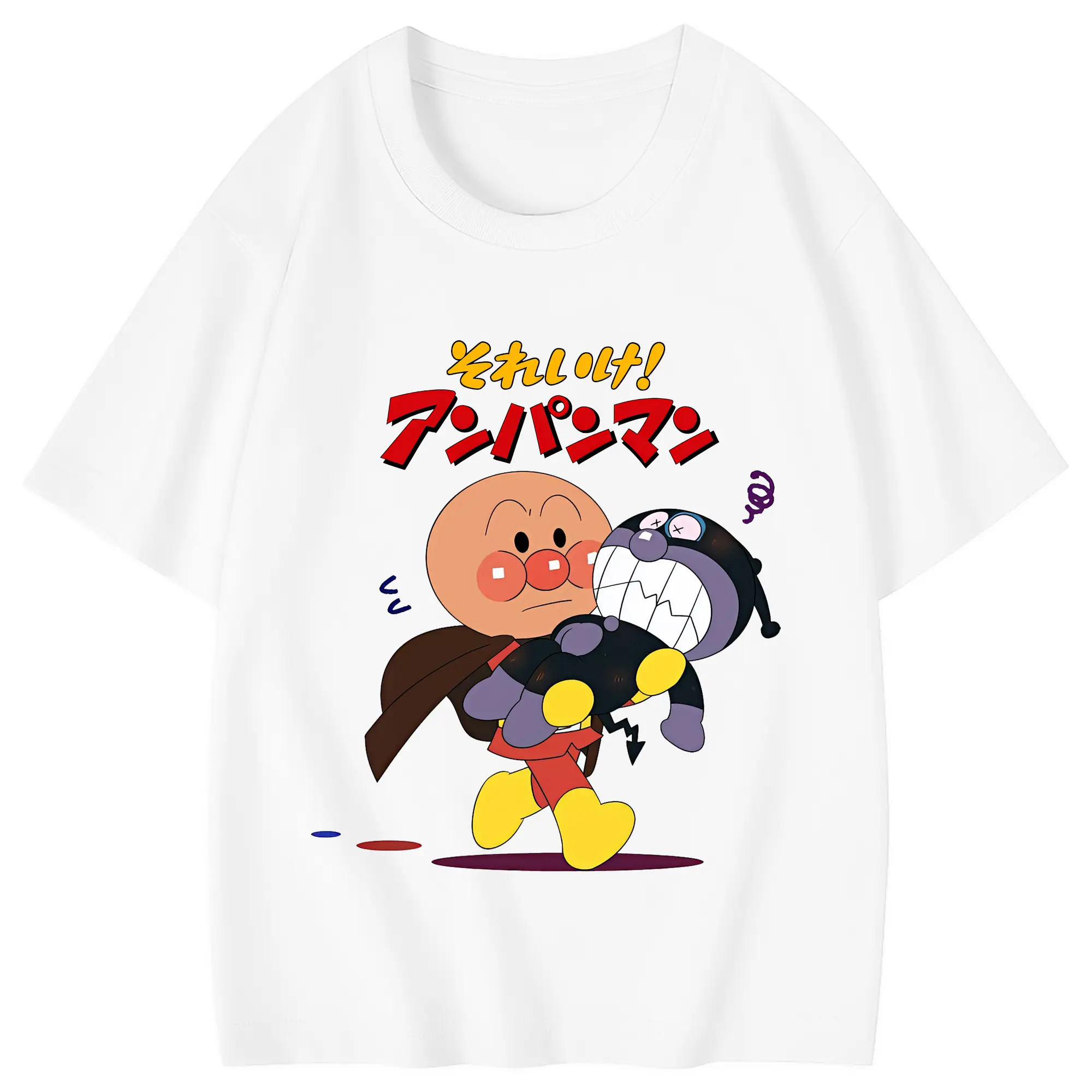 アンパンマン グッズ,ばいきんまん - 綿100％ キッズTシャツ ・ フロントプリント ・ 快適 通気性 ・ スポーツ カジュアル 散歩用