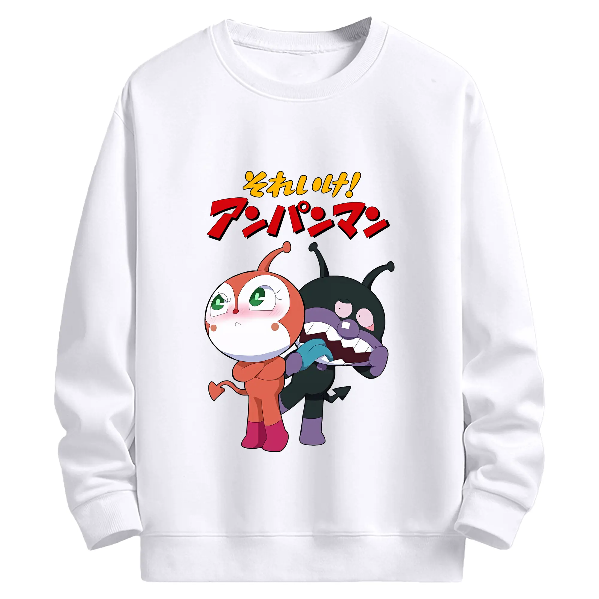 アンパンマン グッズ,ばいきんまん - 高品質 クルーネック スウェット ・ コットン59％ ポリエステル41％ ・ ユニセックス 長袖 トレーナー ・ カジュアル デイリー スポーツ 散歩用