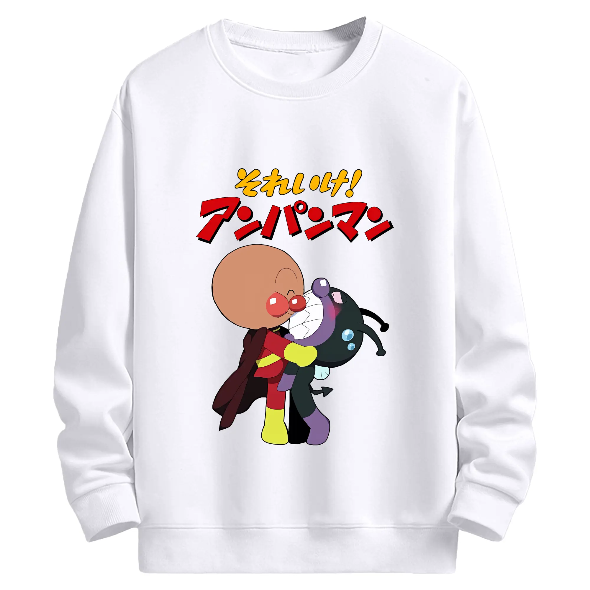 アンパンマン グッズ,ばいきんまん - 高品質 クルーネック スウェット ・ コットン59％ ポリエステル41％ ・ ユニセックス 長袖 トレーナー ・ カジュアル デイリー スポーツ 散歩用