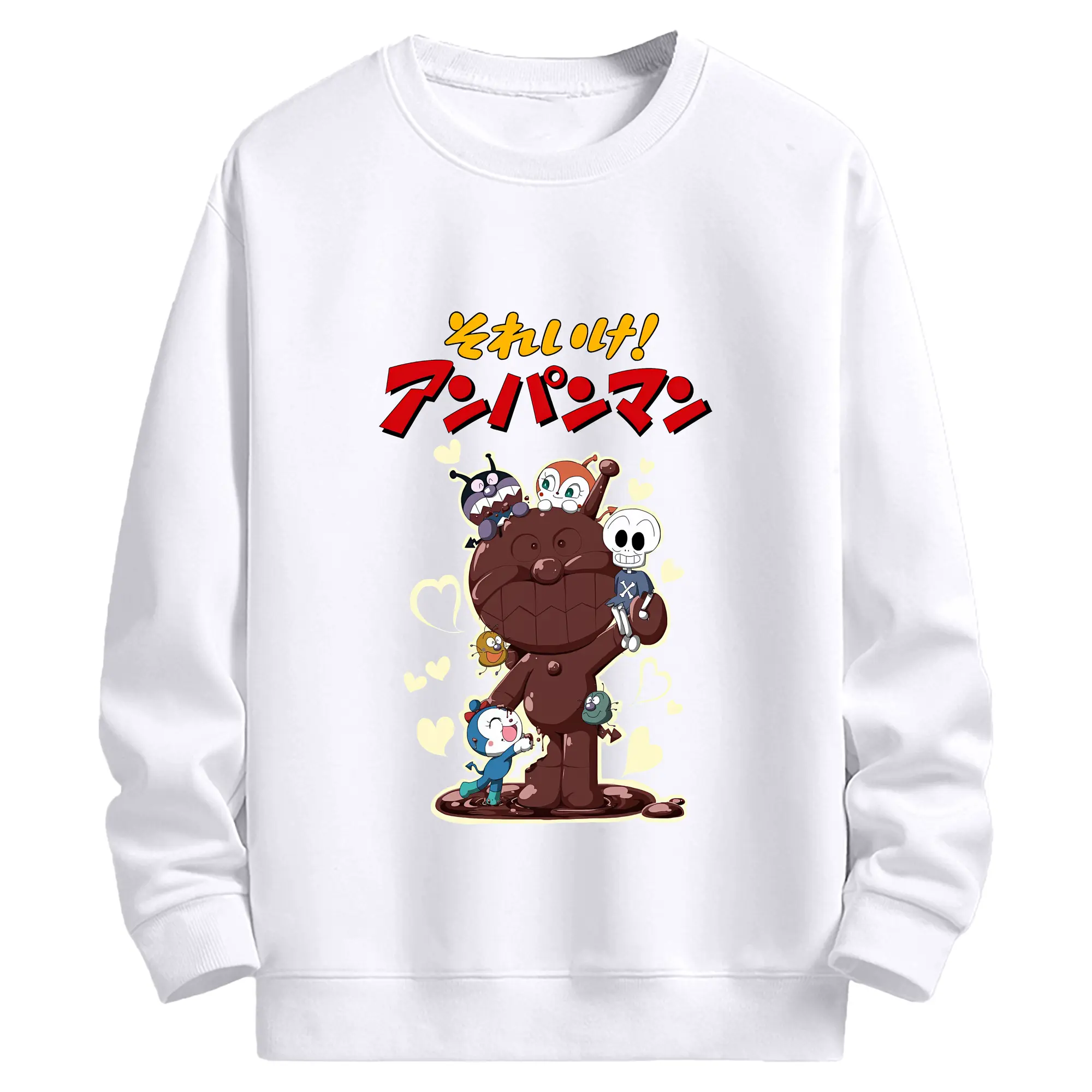 アンパンマン グッズ,ばいきんまん - 高品質 クルーネック スウェット ・ コットン59％ ポリエステル41％ ・ ユニセックス 長袖 トレーナー ・ カジュアル デイリー スポーツ 散歩用