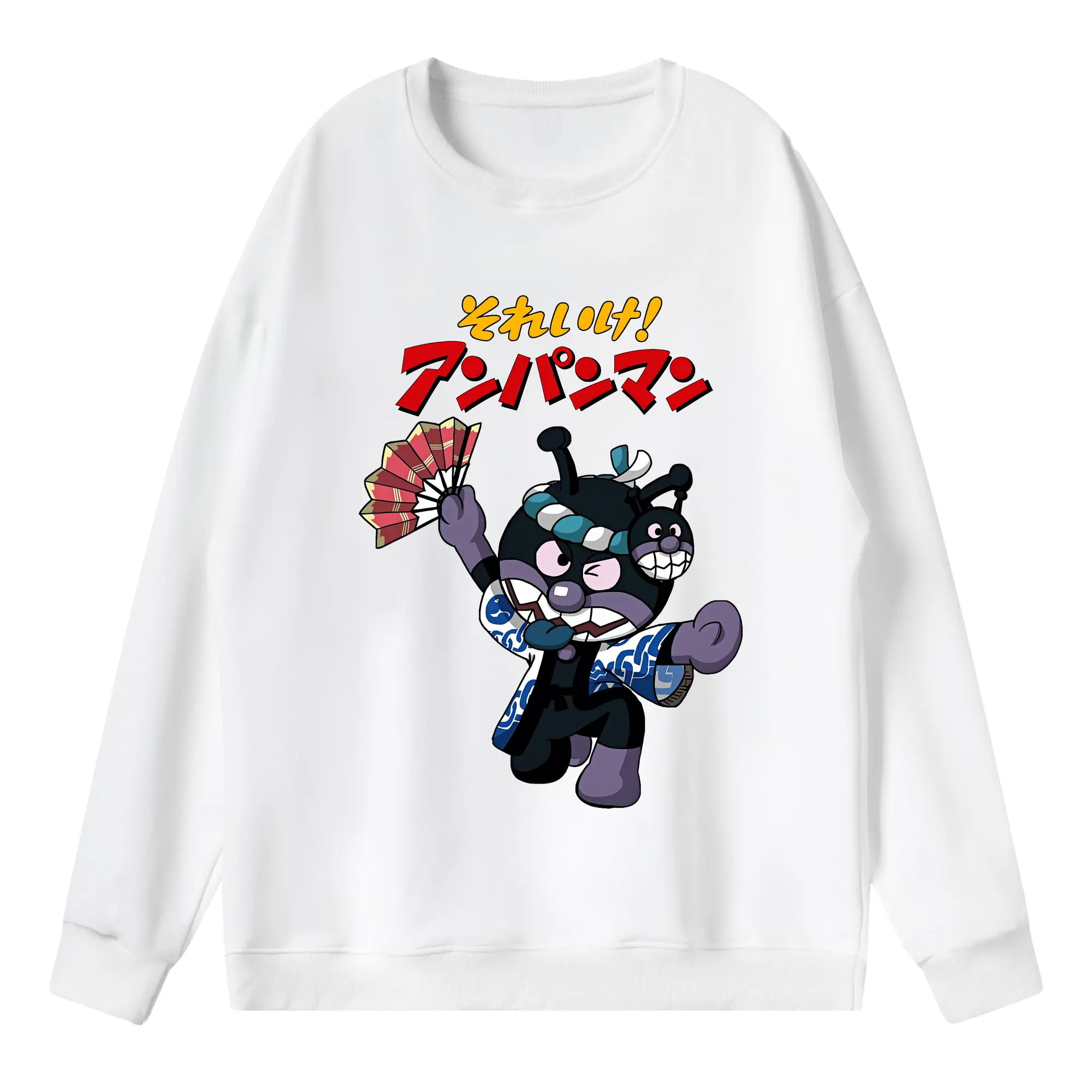 アンパンマン グッズ,ばいきんまん - 薄手 クルーネック スウェット 裏毛260g · ポリエステル 春秋向け カジュアル 男女兼用 · トレーナー デイリー スポーツ 散歩に最適