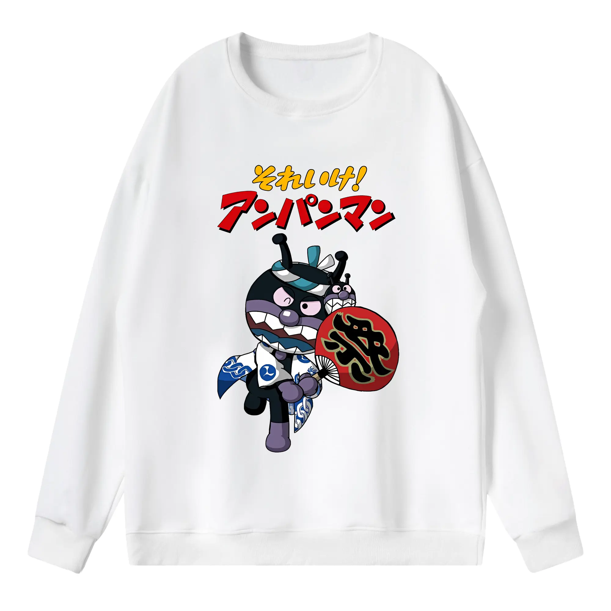 アンパンマン グッズ,ばいきんまん - 薄手 クルーネック スウェット 裏毛260g · ポリエステル 春秋向け カジュアル 男女兼用 · トレーナー デイリー スポーツ 散歩に最適