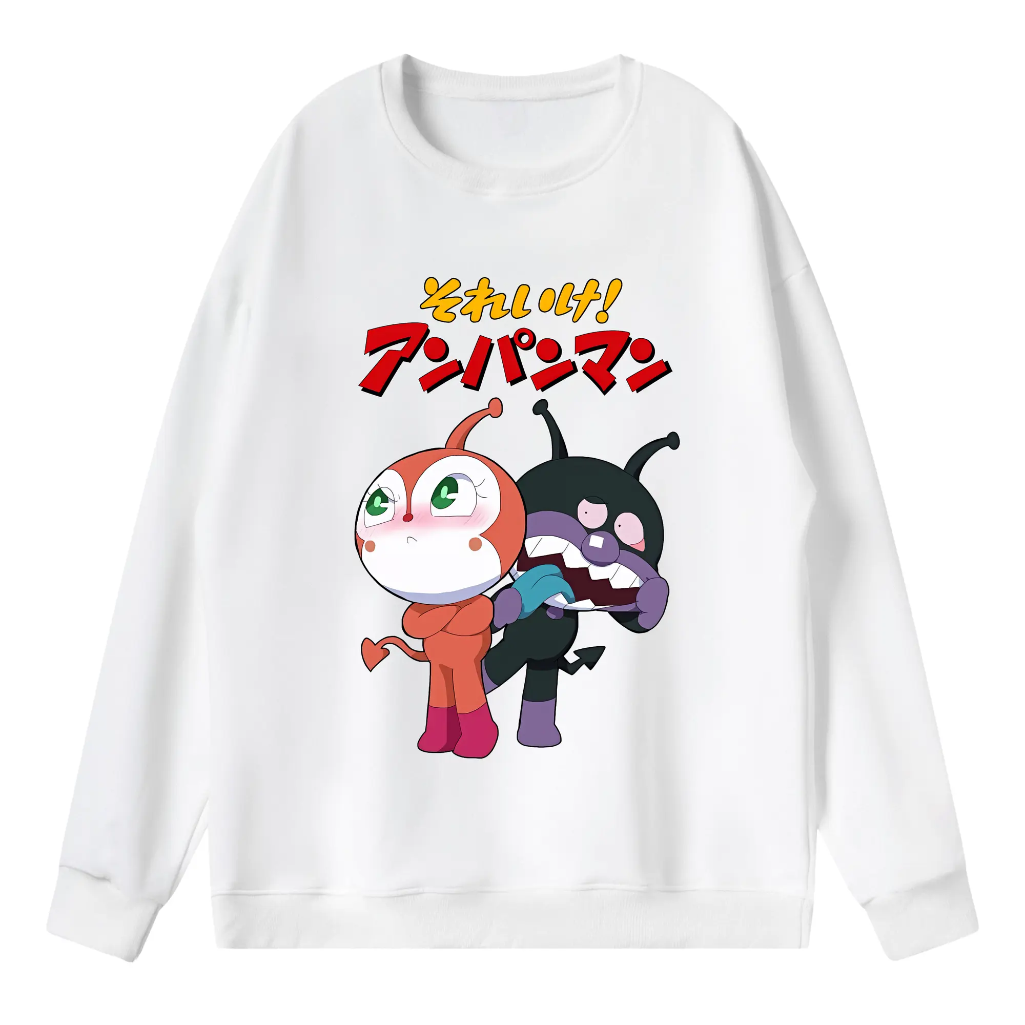 アンパンマン グッズ,ばいきんまん - 薄手 クルーネック スウェット 裏毛260g · ポリエステル 春秋向け カジュアル 男女兼用 · トレーナー デイリー スポーツ 散歩に最適