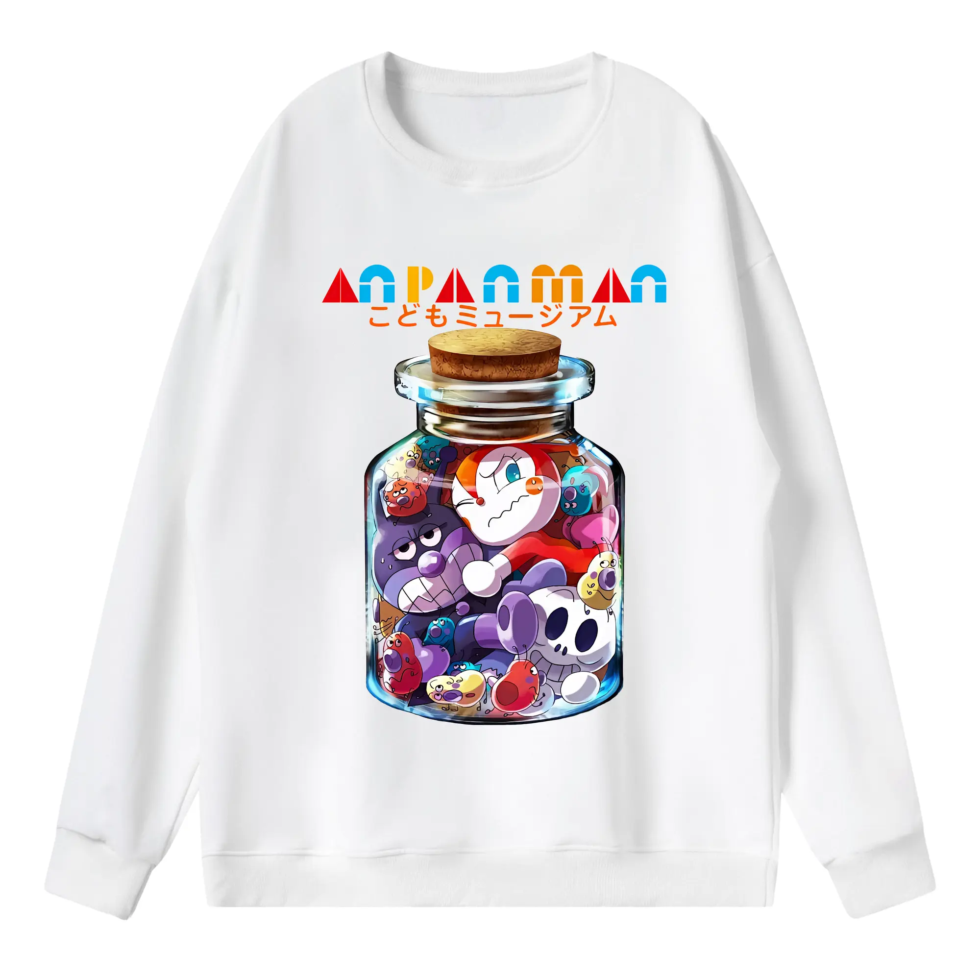 アンパンマン グッズ,ばいきんまん - 薄手 クルーネック スウェット 裏毛260g · ポリエステル 春秋向け カジュアル 男女兼用 · トレーナー デイリー スポーツ 散歩に最適