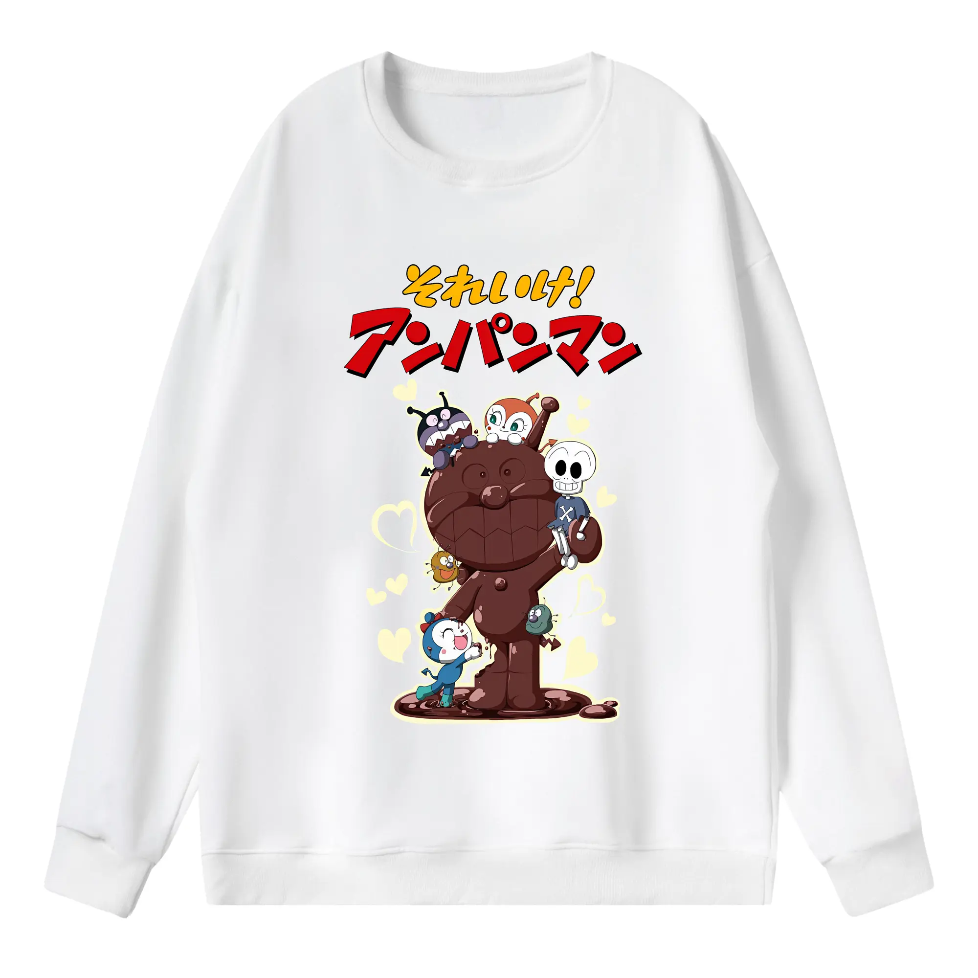 アンパンマン グッズ,ばいきんまん - 薄手 クルーネック スウェット 裏毛260g · ポリエステル 春秋向け カジュアル 男女兼用 · トレーナー デイリー スポーツ 散歩に最適