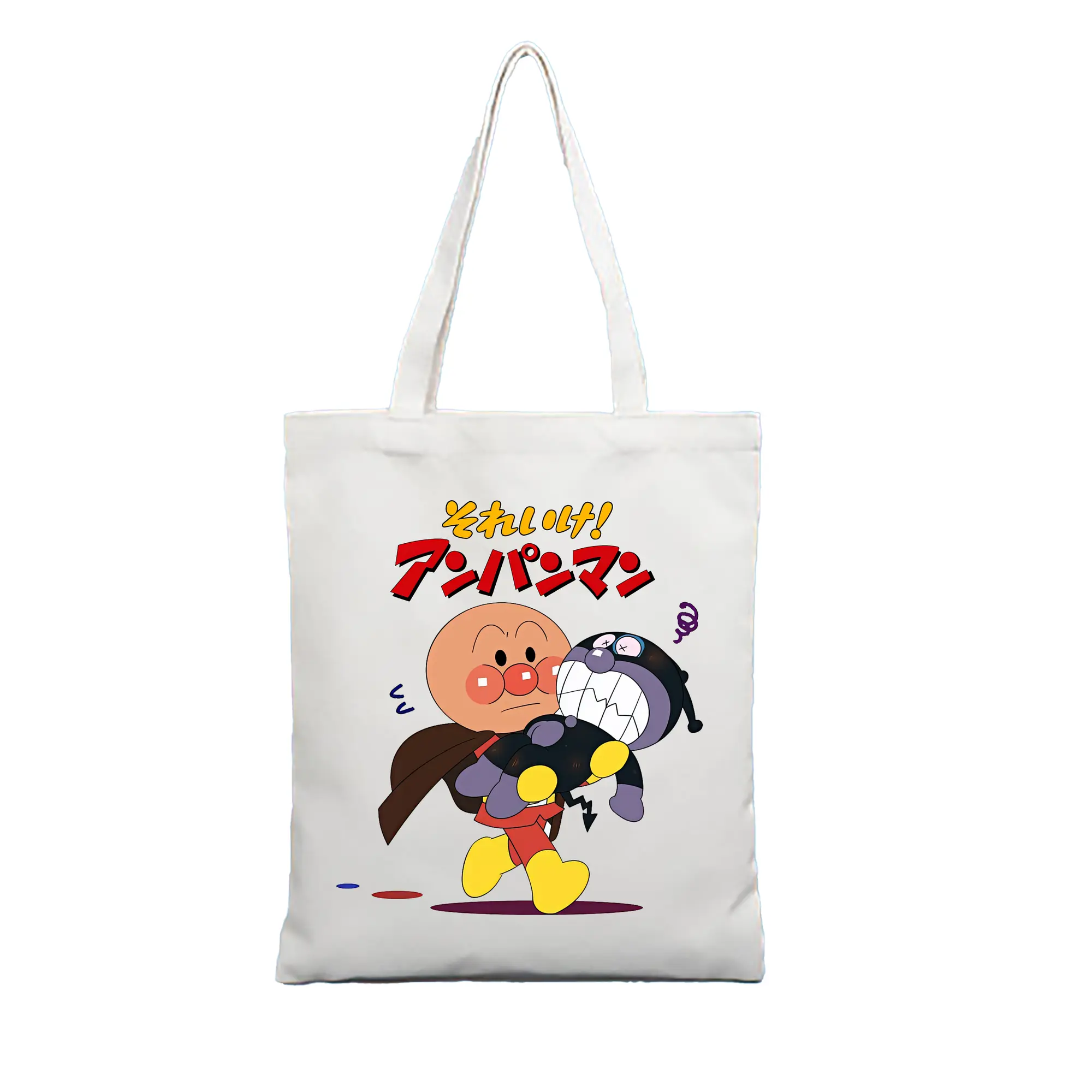 アンパンマン グッズ,ばいきんまん - 縦型キャンバス手提げバッグ（トートバッグ） ・ キャンバス素材 ・ ショッピング用 ・ 軽量 丈夫 お手入れ簡単