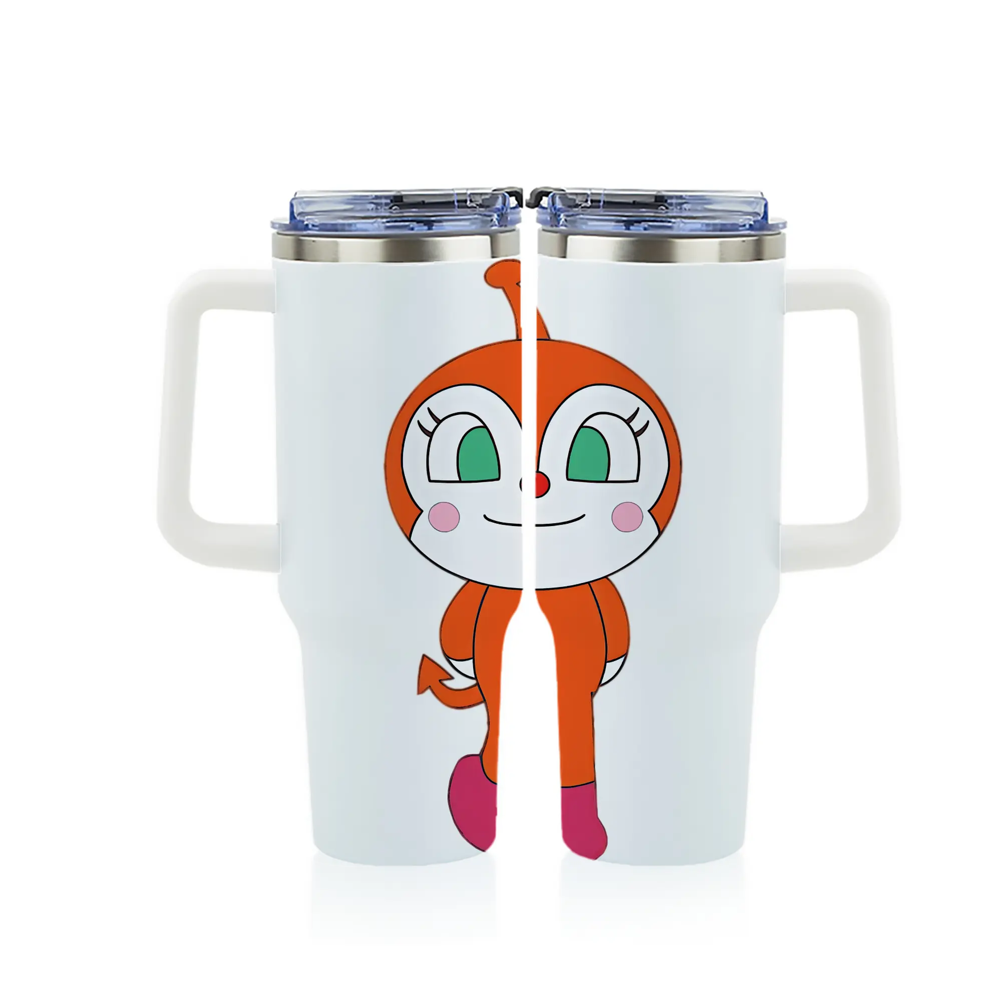 アンパンマン グッズ,ドキンちゃん - 1200mL フルプリント車用タンブラー ・ 304ステンレス 内側 ・ 201ステンレス 外側 ・ 保温 保冷 ・ 通勤 ドライブ アウトドア用