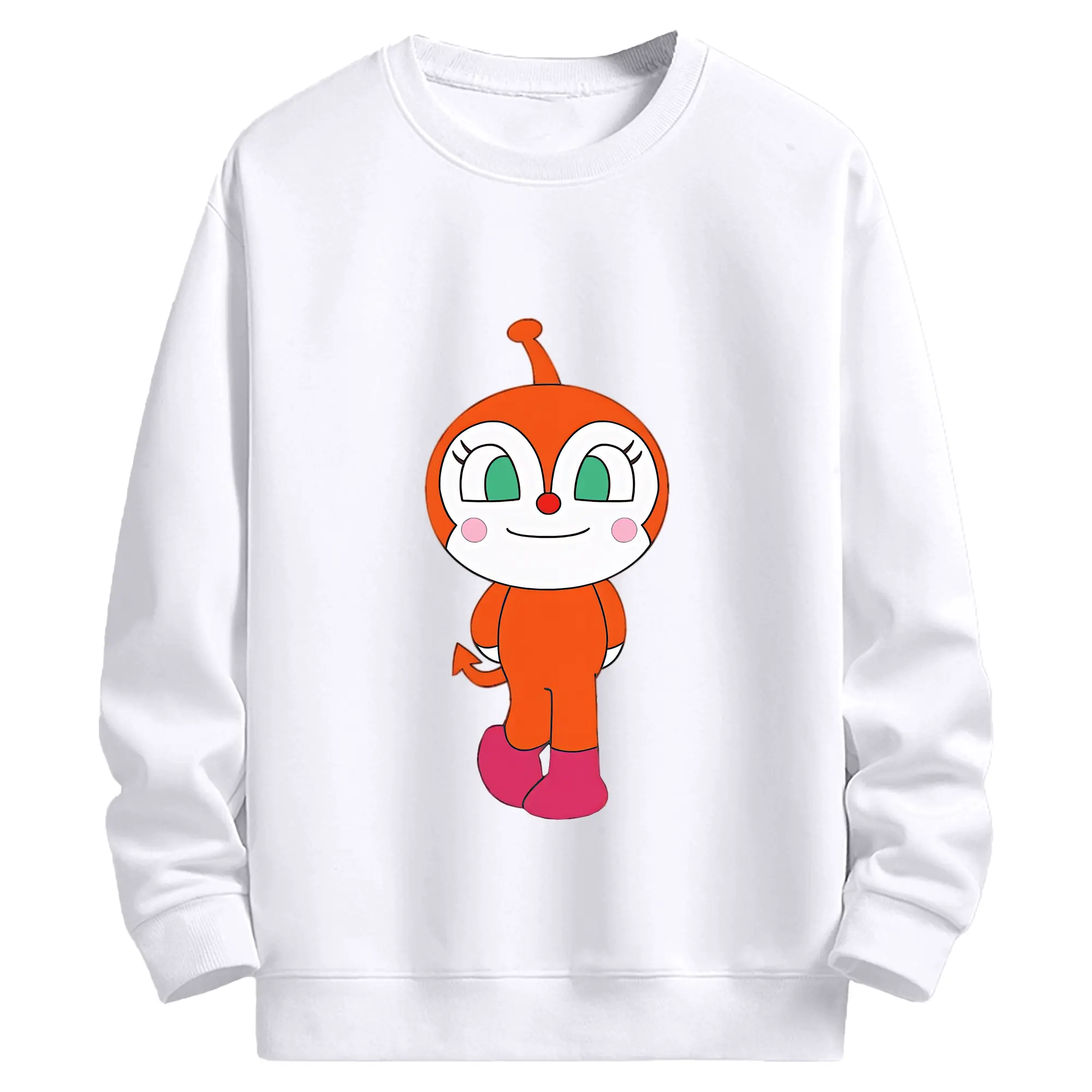 アンパンマン グッズ,ドキンちゃん - 高品質 クルーネック スウェット ・ コットン59％ ポリエステル41％ ・ ユニセックス 長袖 トレーナー ・ カジュアル デイリー スポーツ 散歩用