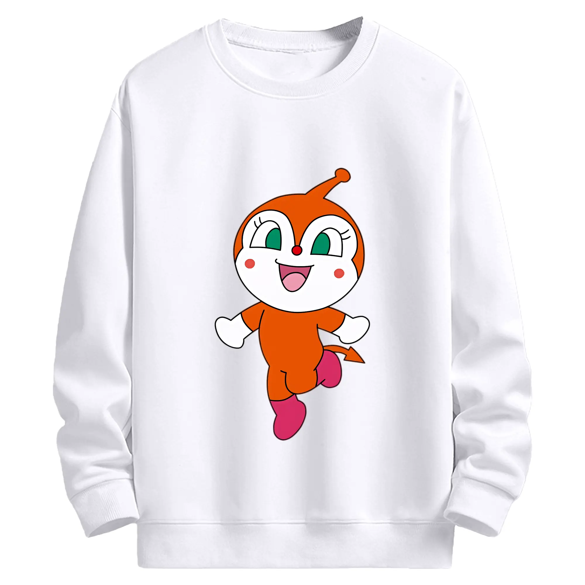 アンパンマン グッズ,ドキンちゃん - 高品質 クルーネック スウェット ・ コットン59％ ポリエステル41％ ・ ユニセックス 長袖 トレーナー ・ カジュアル デイリー スポーツ 散歩用