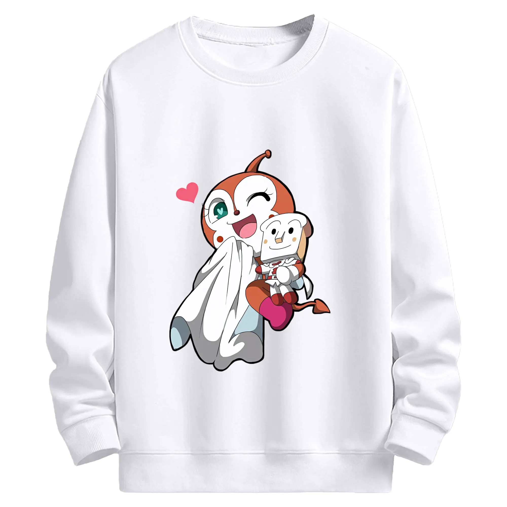 アンパンマン グッズ,ドキンちゃん - 高品質 クルーネック スウェット ・ コットン59％ ポリエステル41％ ・ ユニセックス 長袖 トレーナー ・ カジュアル デイリー スポーツ 散歩用