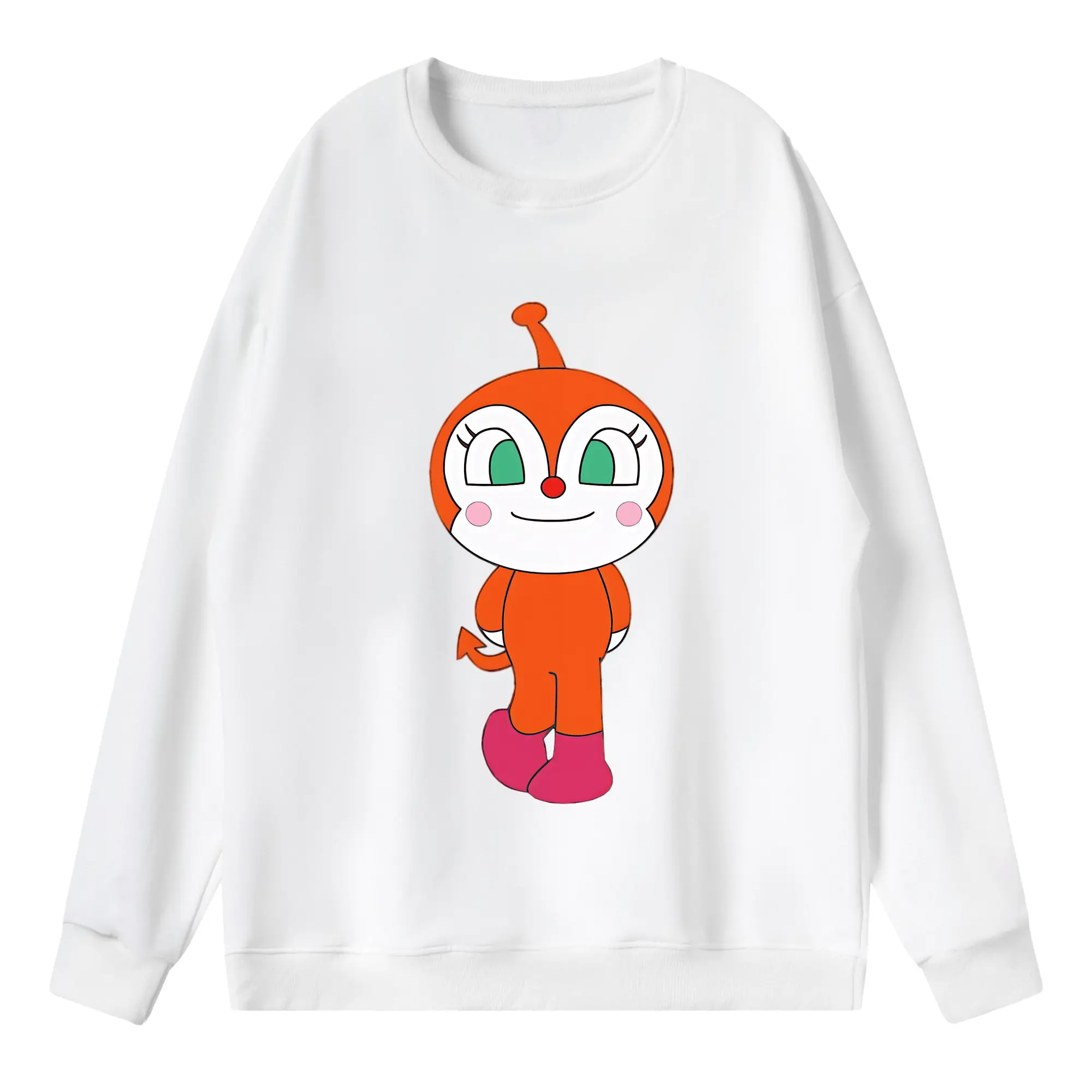 アンパンマン グッズ,ドキンちゃん - 薄手 クルーネック スウェット 裏毛260g · ポリエステル 春秋向け カジュアル 男女兼用 · トレーナー デイリー スポーツ 散歩に最適