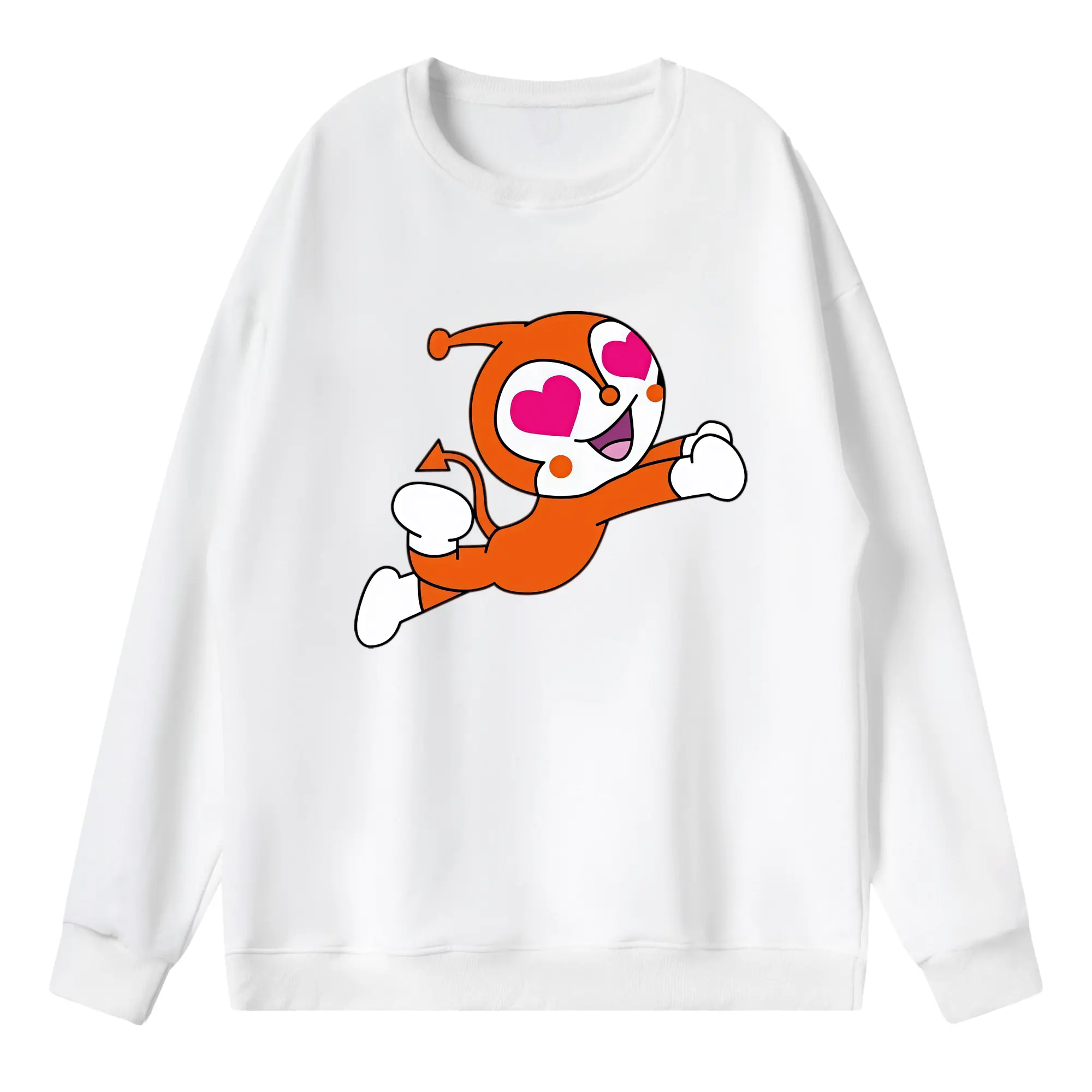 アンパンマン グッズ,ドキンちゃん - 薄手 クルーネック スウェット 裏毛260g · ポリエステル 春秋向け カジュアル 男女兼用 · トレーナー デイリー スポーツ 散歩に最適