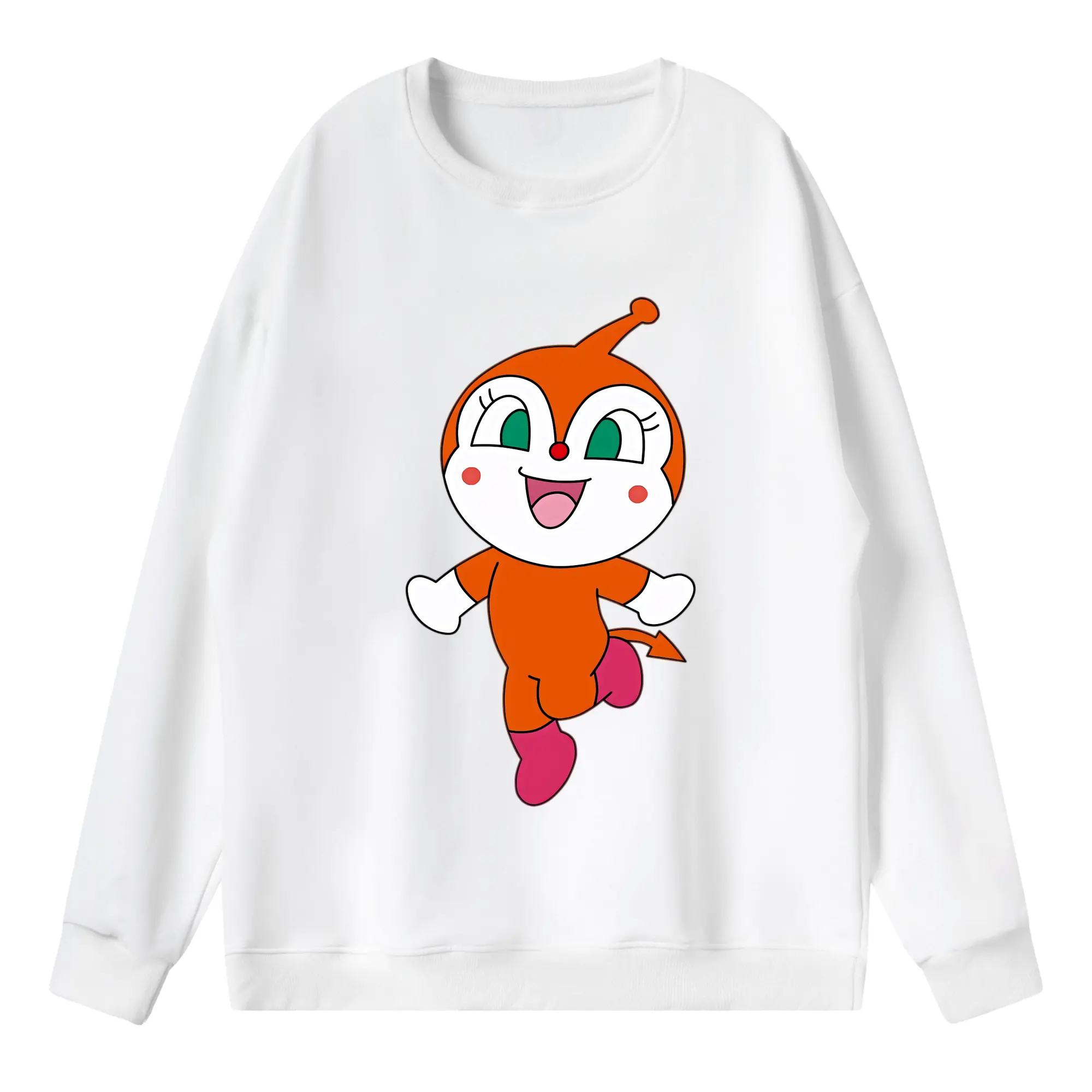 アンパンマン グッズ,ドキンちゃん - 薄手 クルーネック スウェット 裏毛260g · ポリエステル 春秋向け カジュアル 男女兼用 · トレーナー デイリー スポーツ 散歩に最適