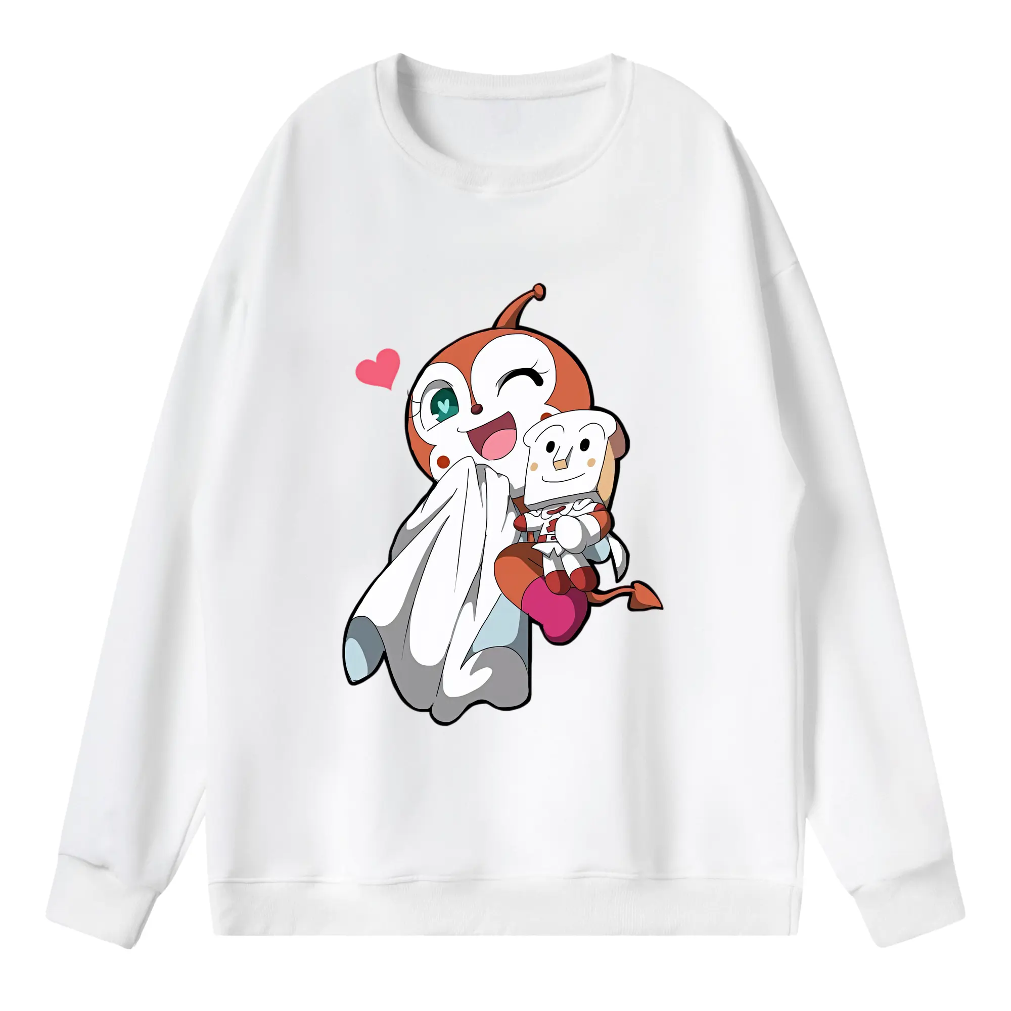 アンパンマン グッズ,ドキンちゃん - 薄手 クルーネック スウェット 裏毛260g · ポリエステル 春秋向け カジュアル 男女兼用 · トレーナー デイリー スポーツ 散歩に最適