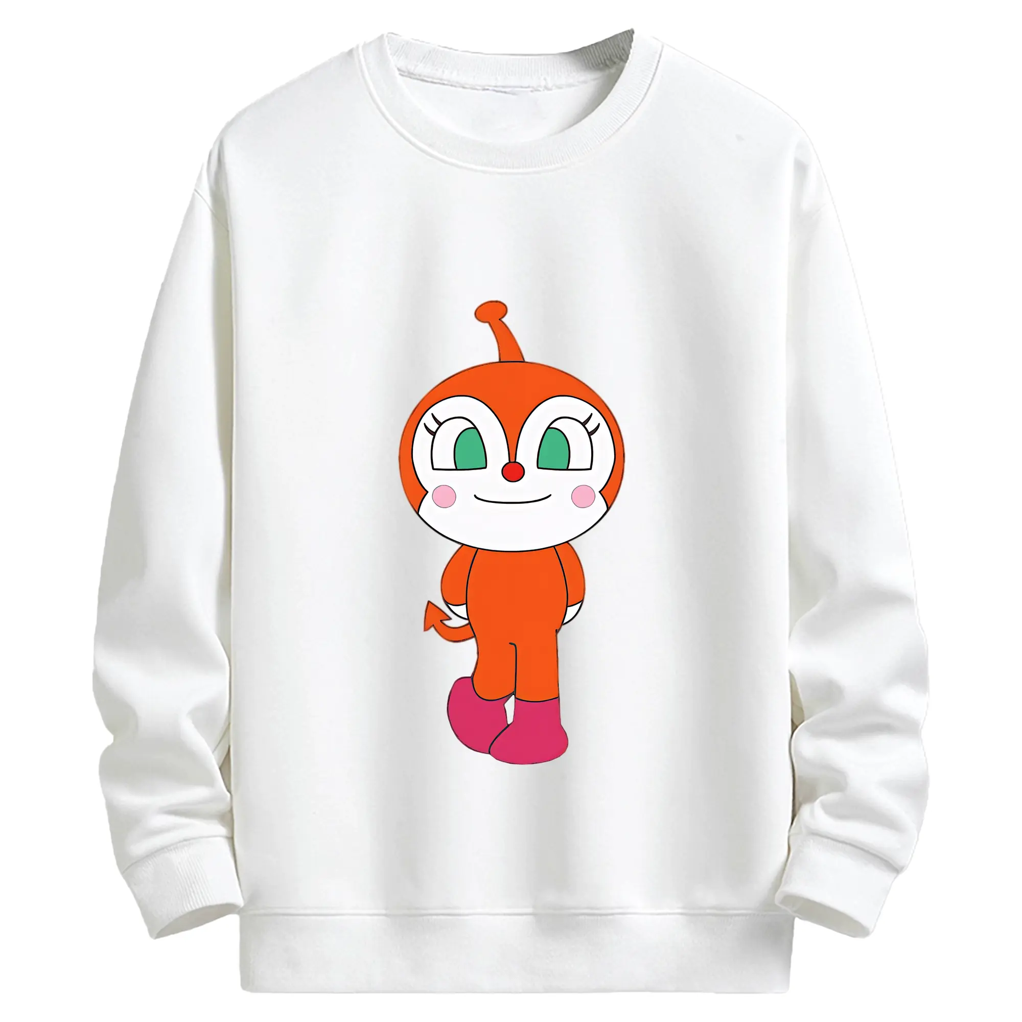 アンパンマン グッズ,ドキンちゃん - キッズ クルーネックスウェットシャツ ・ フロントプリント ・ 綿80％ ポリエステル20％ ・ 快適 通学 スポーツ 日常使い お散歩用