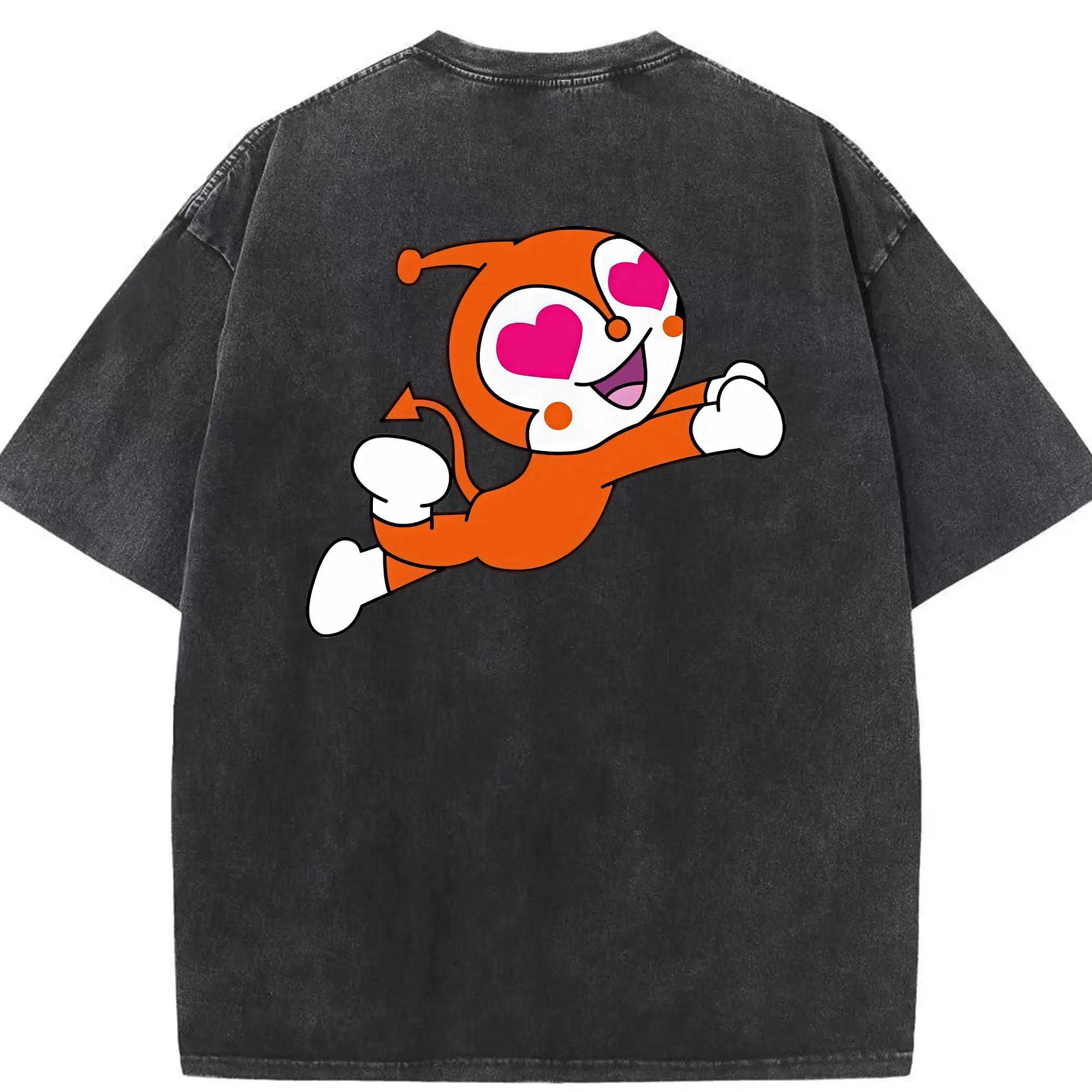 アンパンマン グッズ,ドキンちゃん - 綿100％ ヴィンテージ風 半袖Tシャツ ・ 背面プリント ・ 柔らか肌触り ・ 通気性 快適 ・ スポーツ カジュアル 外出用