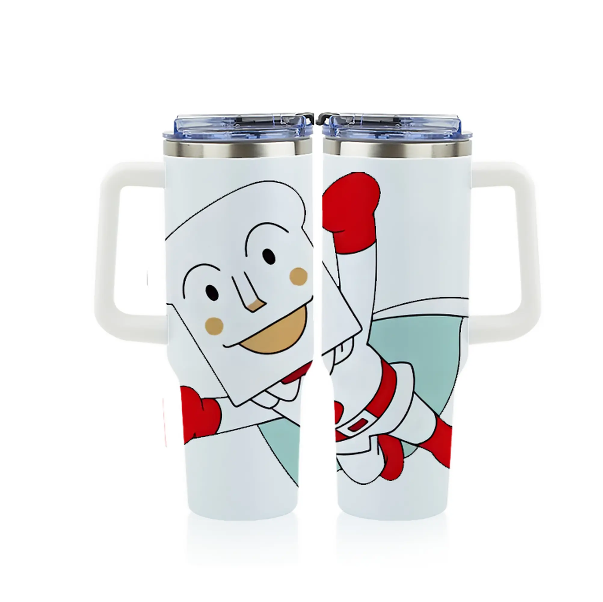 アンパンマン グッズ,しょくぱんまん - 1200mL フルプリント車用タンブラー ・ 304ステンレス 内側 ・ 201ステンレス 外側 ・ 保温 保冷 ・ 通勤 ドライブ アウトドア用