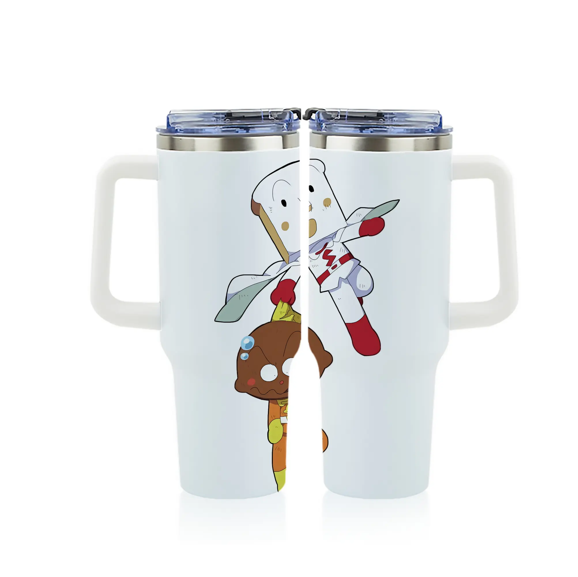 アンパンマン グッズ,しょくぱんまん - 1200mL フルプリント車用タンブラー ・ 304ステンレス 内側 ・ 201ステンレス 外側 ・ 保温 保冷 ・ 通勤 ドライブ アウトドア用