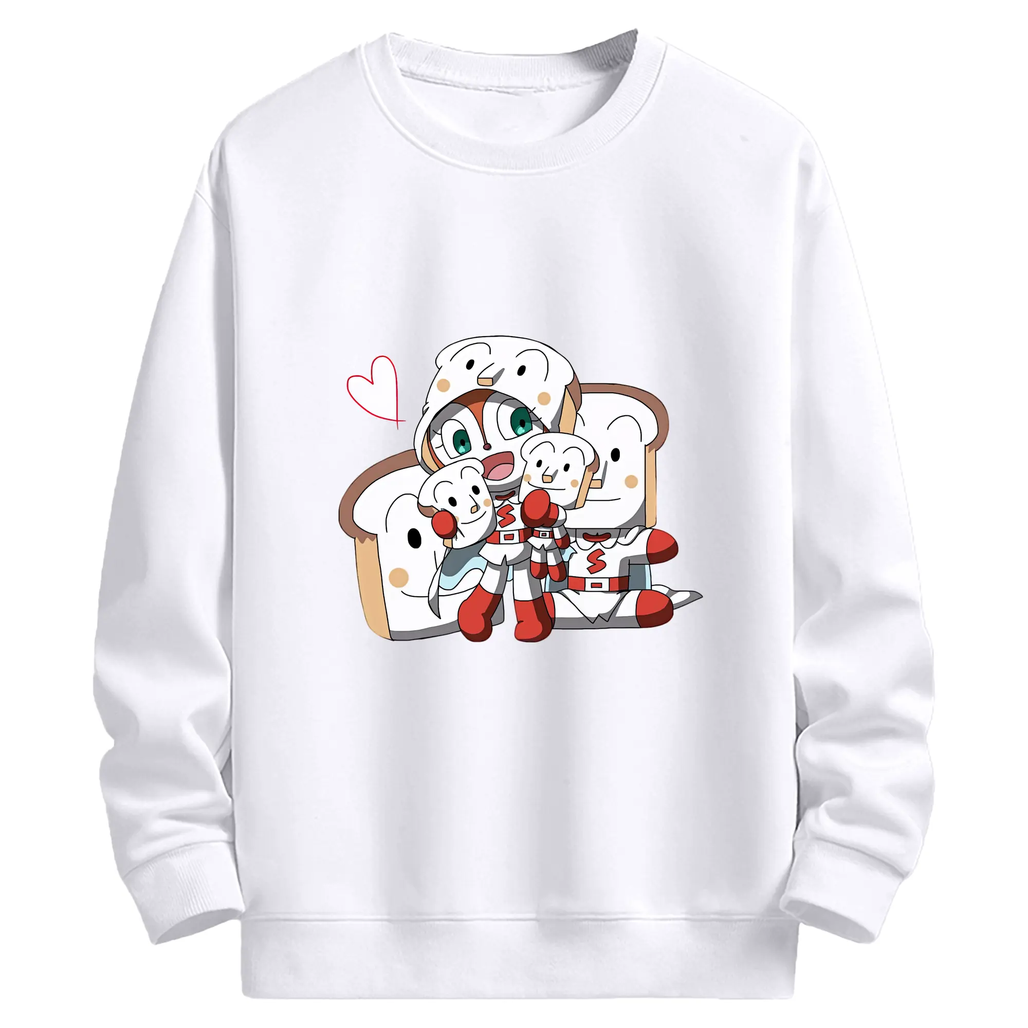 アンパンマン グッズ,しょくぱんまん - 高品質 クルーネック スウェット ・ コットン59％ ポリエステル41％ ・ ユニセックス 長袖 トレーナー ・ カジュアル デイリー スポーツ 散歩用