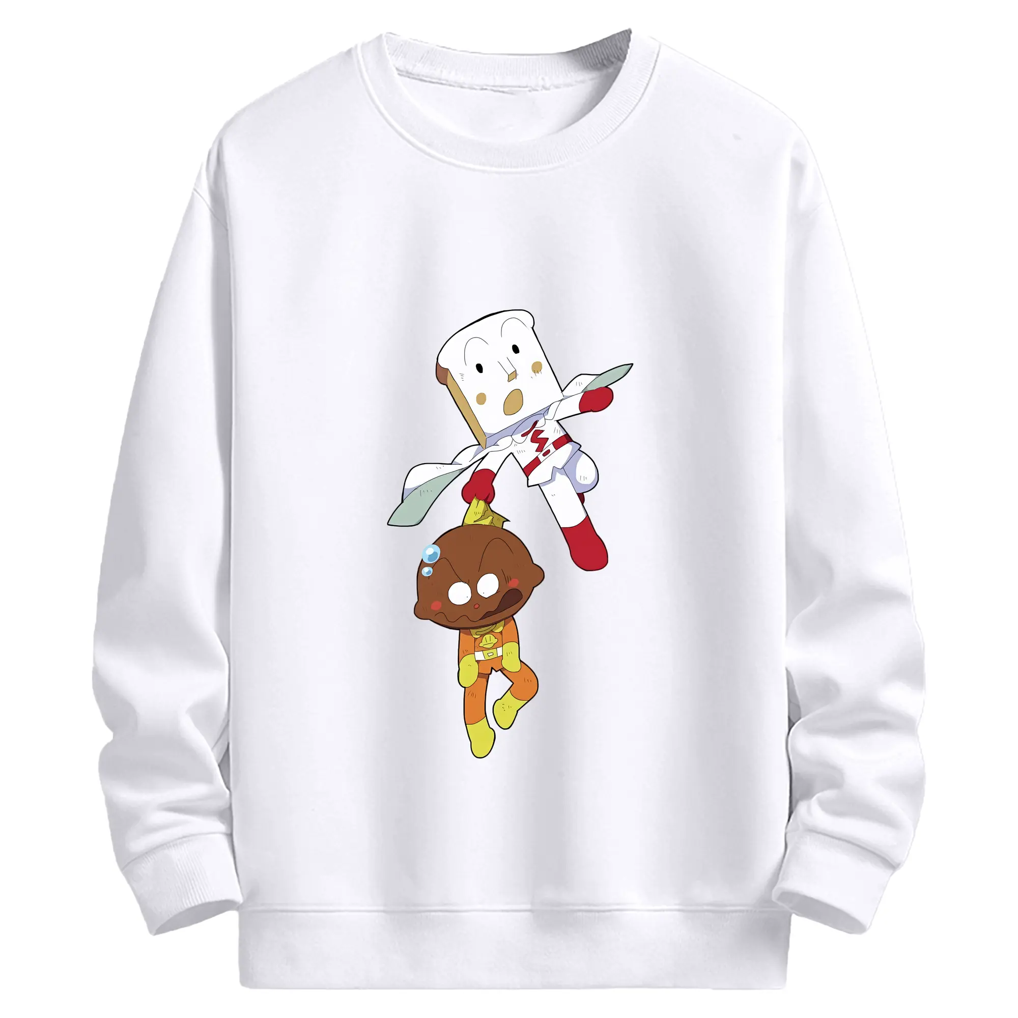 アンパンマン グッズ,しょくぱんまん - 高品質 クルーネック スウェット ・ コットン59％ ポリエステル41％ ・ ユニセックス 長袖 トレーナー ・ カジュアル デイリー スポーツ 散歩用