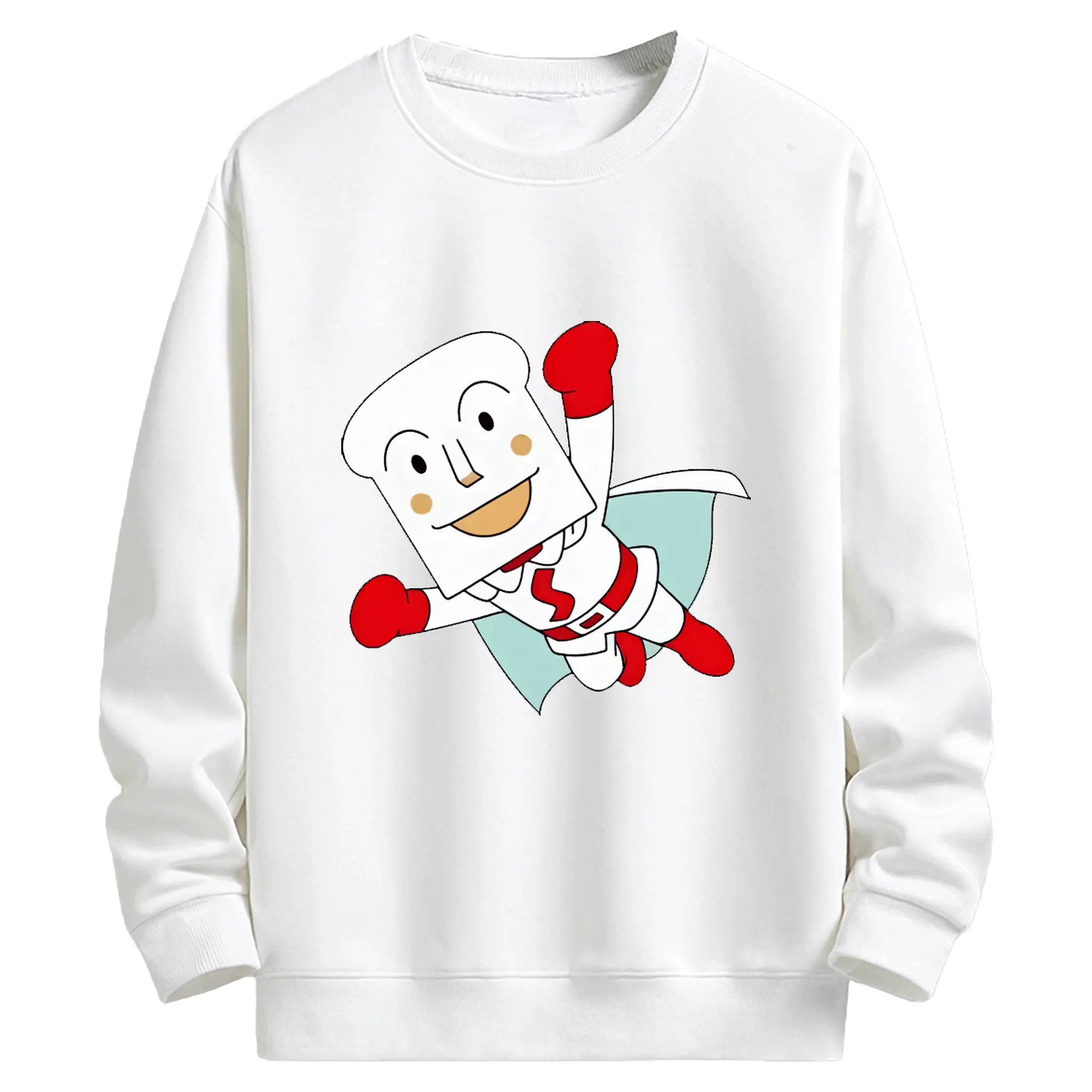 アンパンマン グッズ,しょくぱんまん - キッズ クルーネックスウェットシャツ ・ フロントプリント ・ 綿80％ ポリエステル20％ ・ 快適 通学 スポーツ 日常使い お散歩用