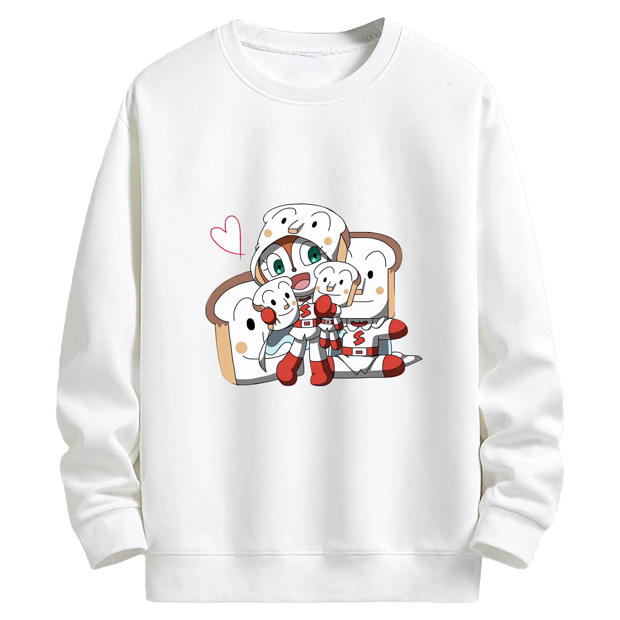 アンパンマン グッズ,しょくぱんまん - キッズ クルーネックスウェットシャツ ・ フロントプリント ・ 綿80％ ポリエステル20％ ・ 快適 通学 スポーツ 日常使い お散歩用