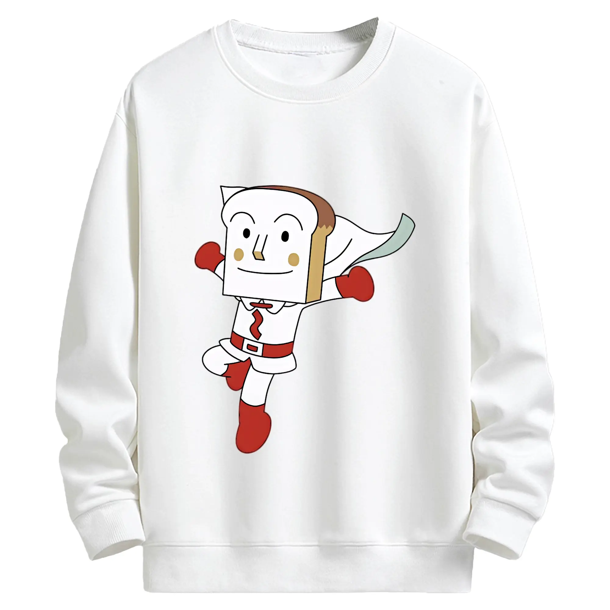 アンパンマン グッズ,しょくぱんまん - キッズ クルーネックスウェットシャツ ・ フロントプリント ・ 綿80％ ポリエステル20％ ・ 快適 通学 スポーツ 日常使い お散歩用