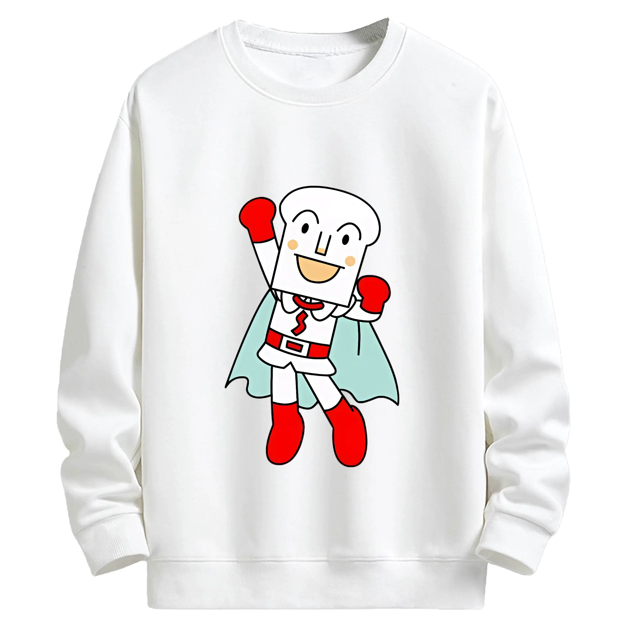 アンパンマン グッズ,しょくぱんまん - キッズ クルーネックスウェットシャツ ・ フロントプリント ・ 綿80％ ポリエステル20％ ・ 快適 通学 スポーツ 日常使い お散歩用