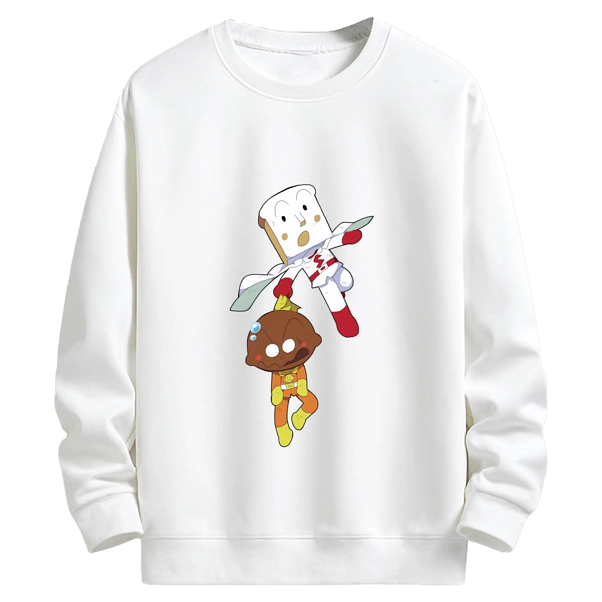 アンパンマン グッズ,しょくぱんまん - キッズ クルーネックスウェットシャツ ・ フロントプリント ・ 綿80％ ポリエステル20％ ・ 快適 通学 スポーツ 日常使い お散歩用