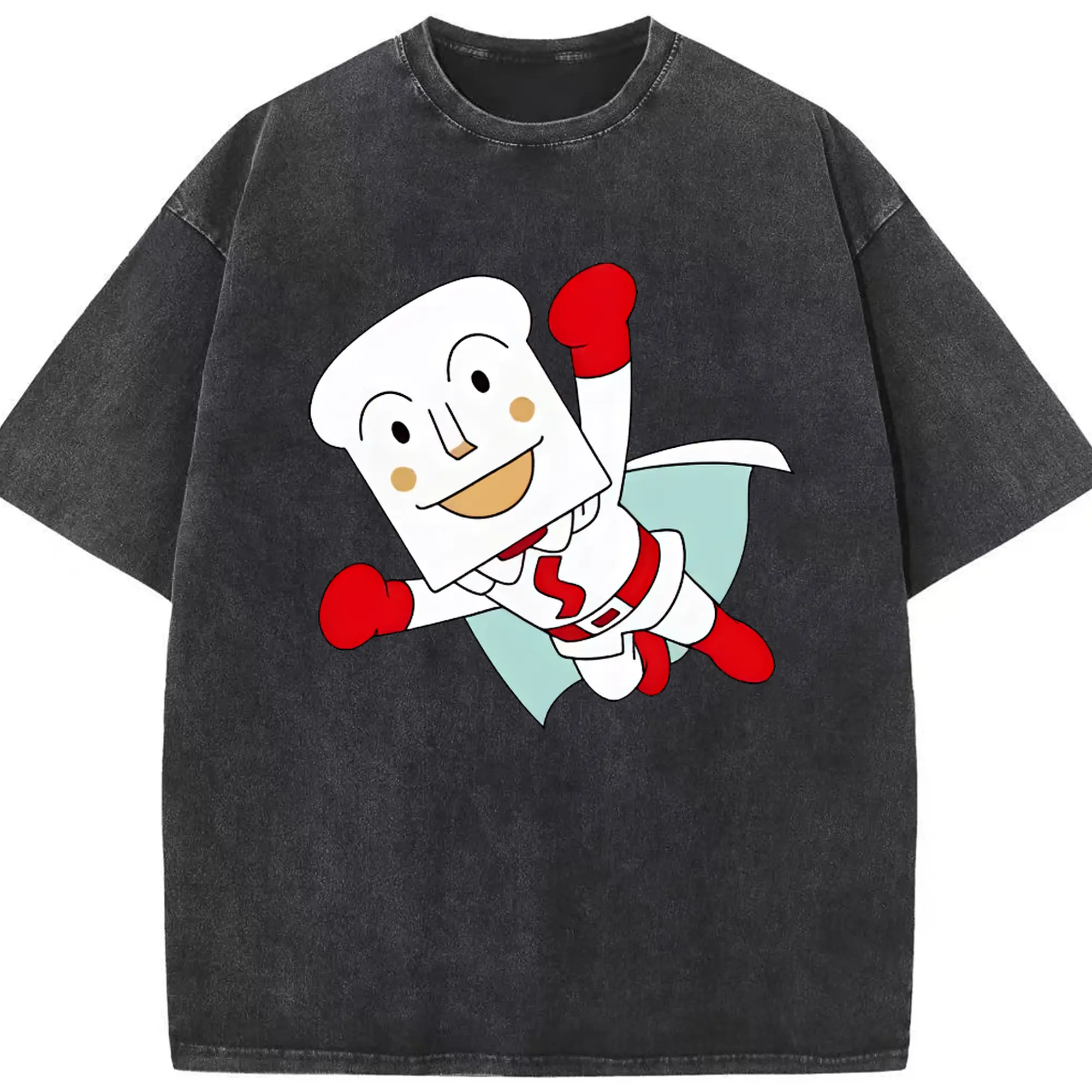 アンパンマン グッズ,しょくぱんまん - 綿100％ ヴィンテージ風 半袖Tシャツ ・ フロントプリント ・ 柔らか肌触り ・ 通気性 快適 ・ スポーツ カジュアル 外出用